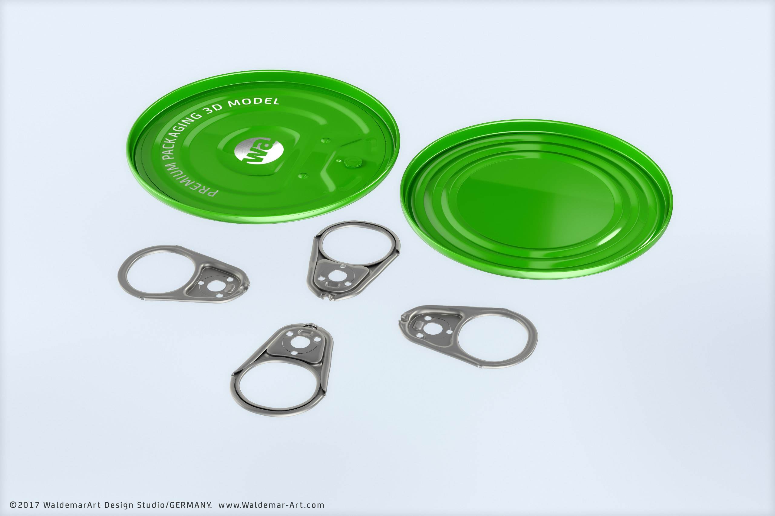 Packaging 3D model of the Tin metal can 250g with pull open