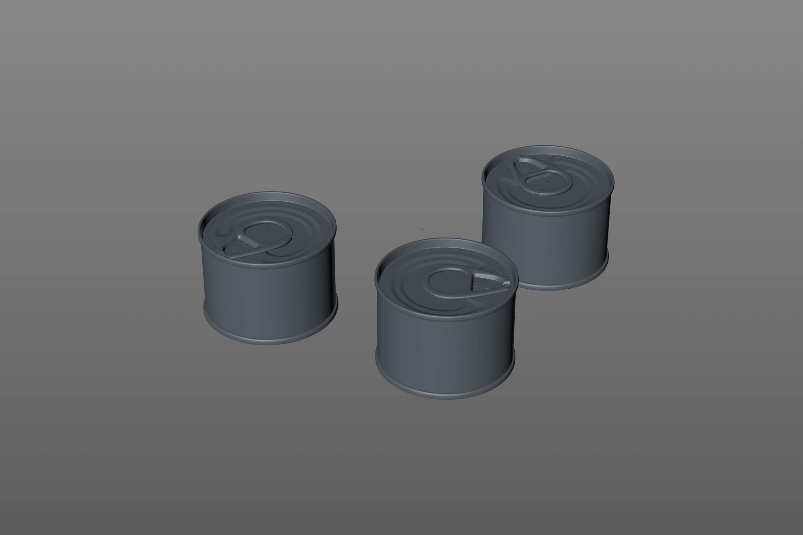 Packaging 3D model of the Tin metal can 70g with pull open
