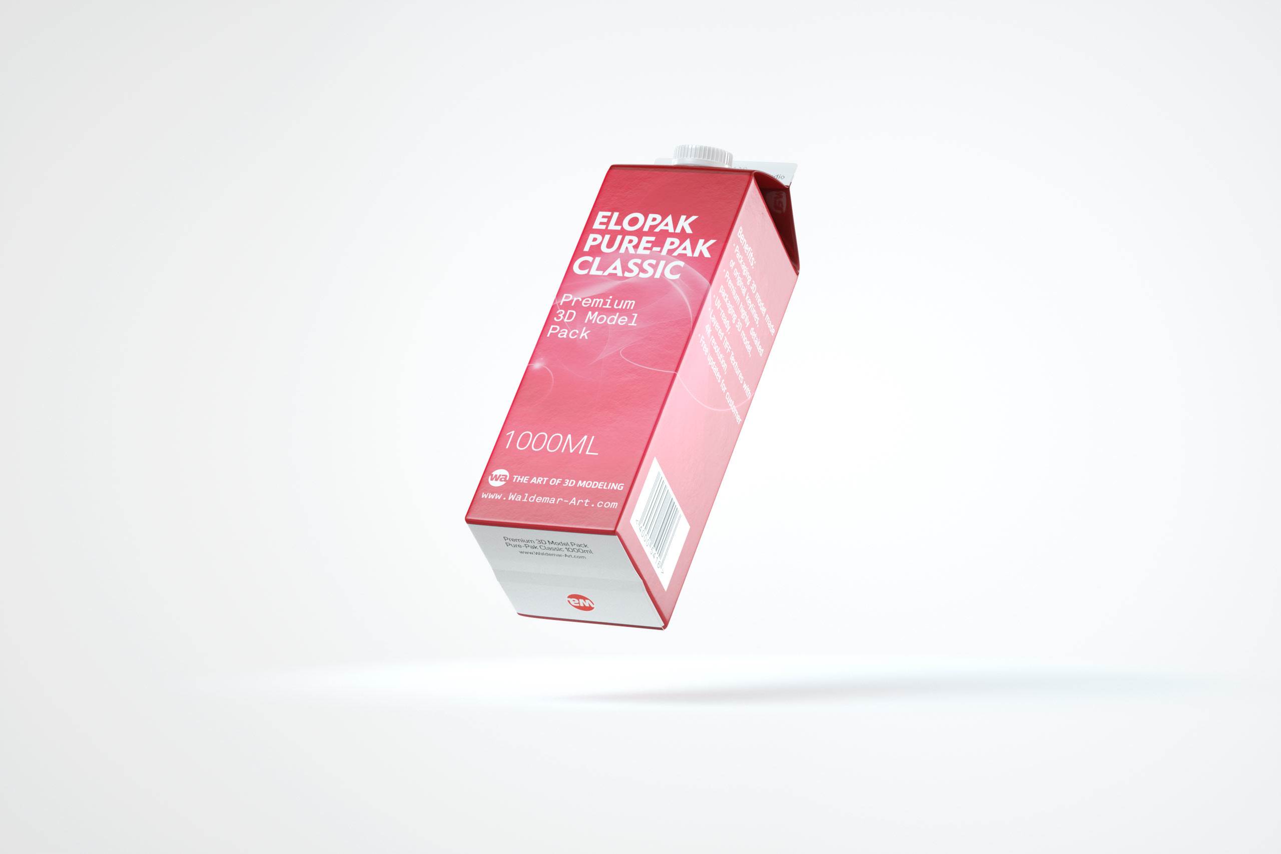 Elopak Pure-Pak Classic 1000ml packaging 3d model
