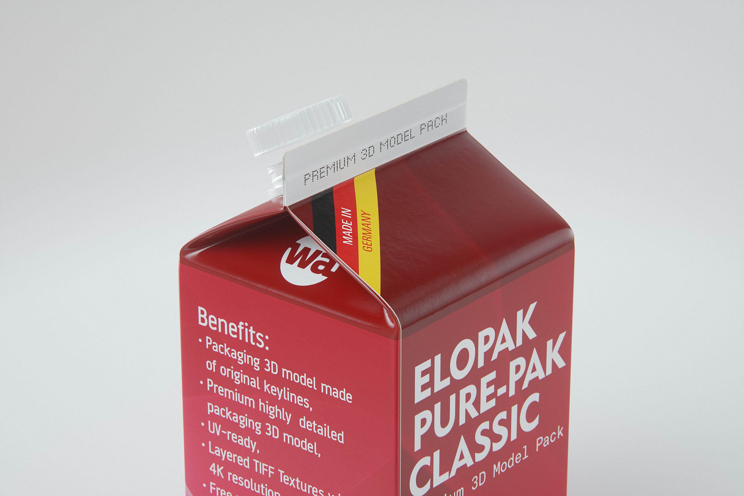 Elopak 3d model - Pure-Pak Classic 500ml packaging 3d model