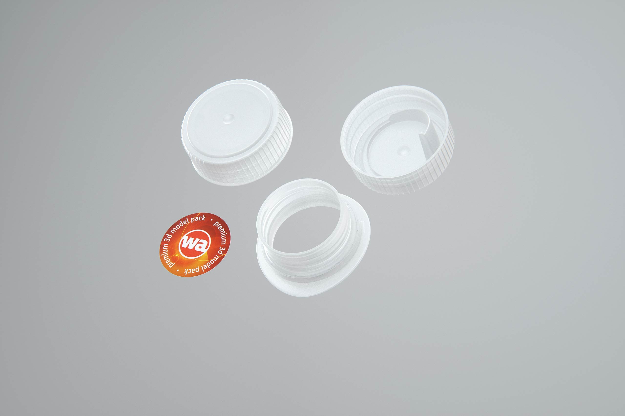 Elopak Pure-Pak Diamond Curve 900ml packaging 3D model pack - exploded cap