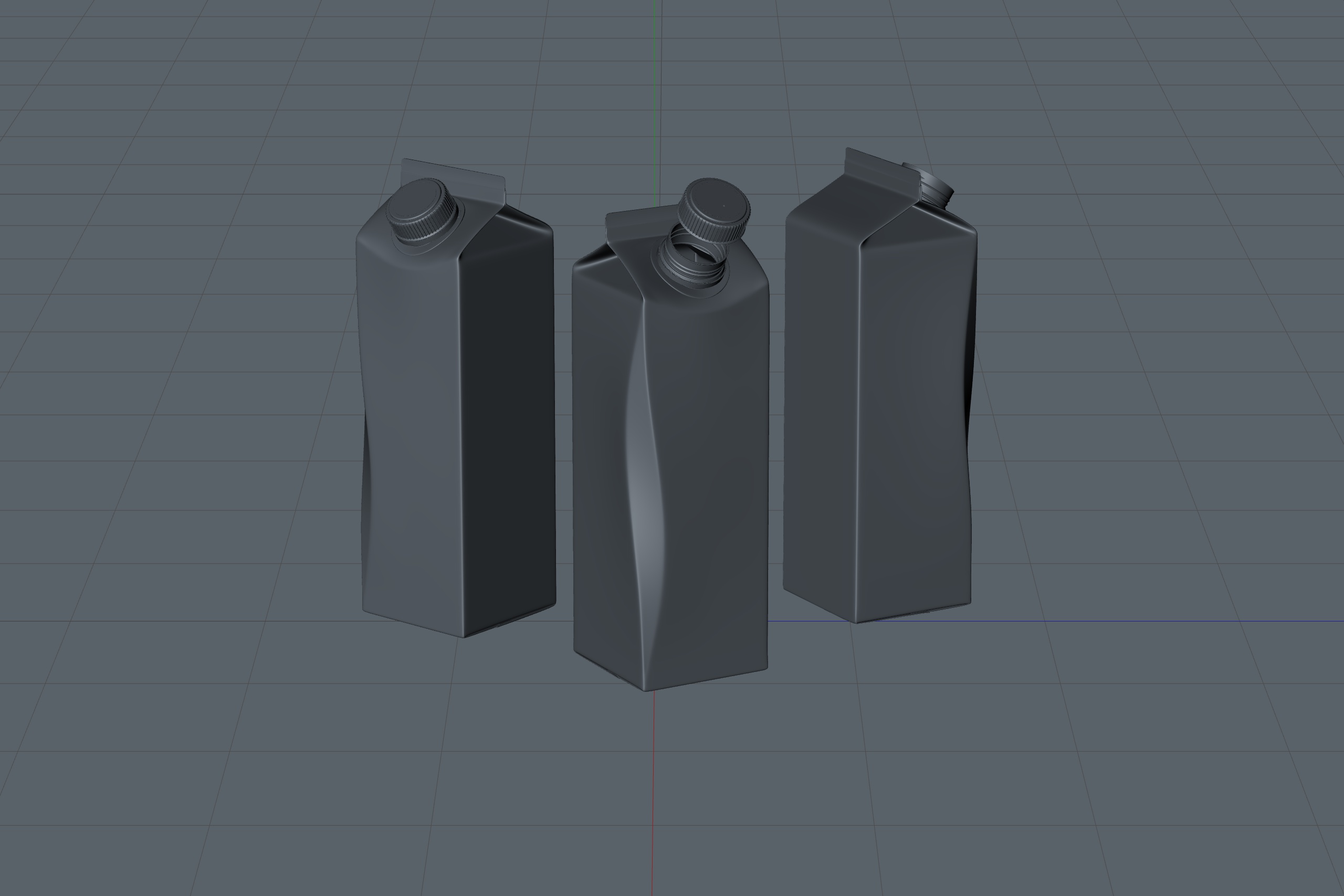 Elopak 3D model - Pure-Pak Diamond Curve Aseptic 1000ml with Pure-Twist - clay render