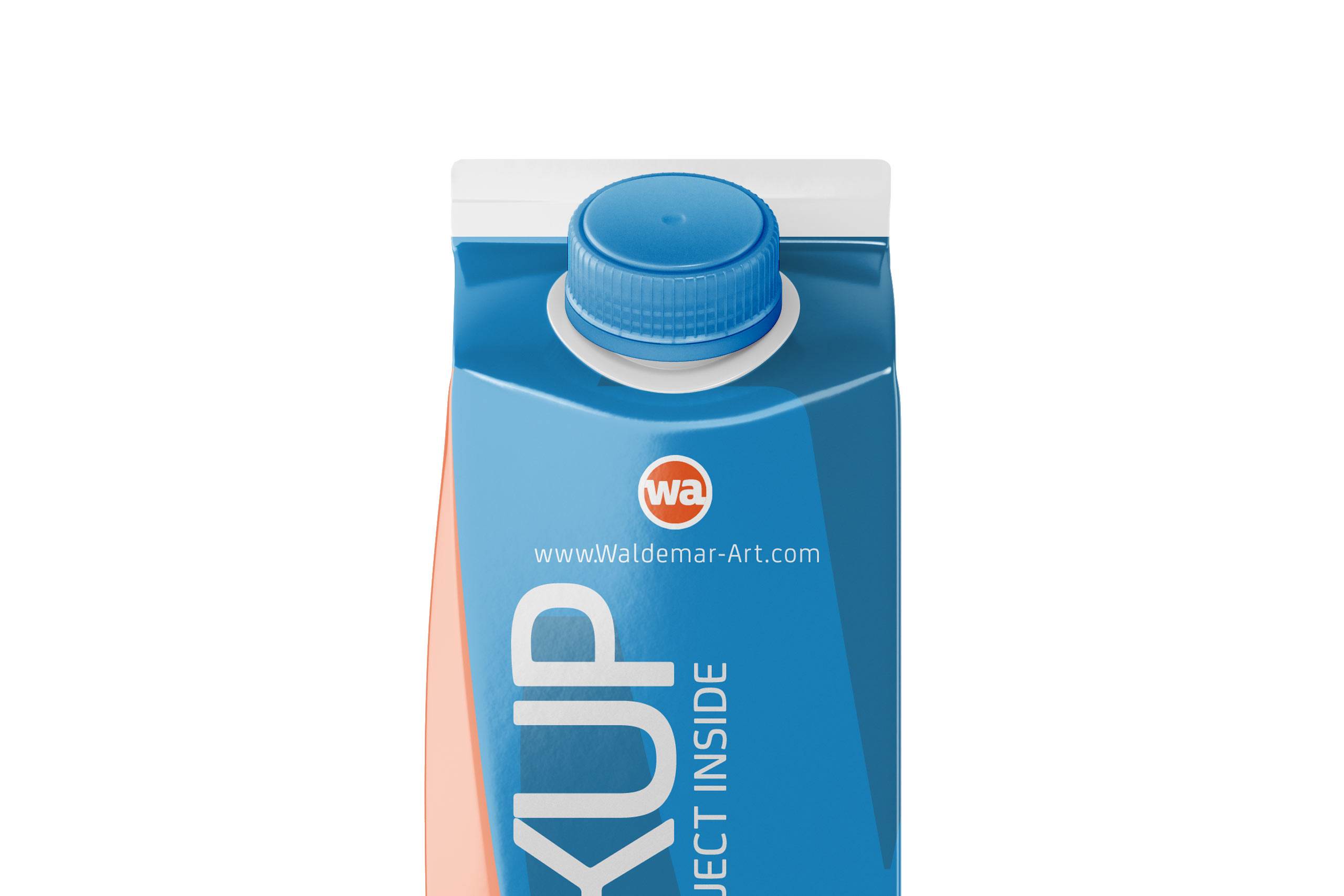 Mockup of Elopak Pure-Pak Diamond-Curve 1000ml packaging - Front view