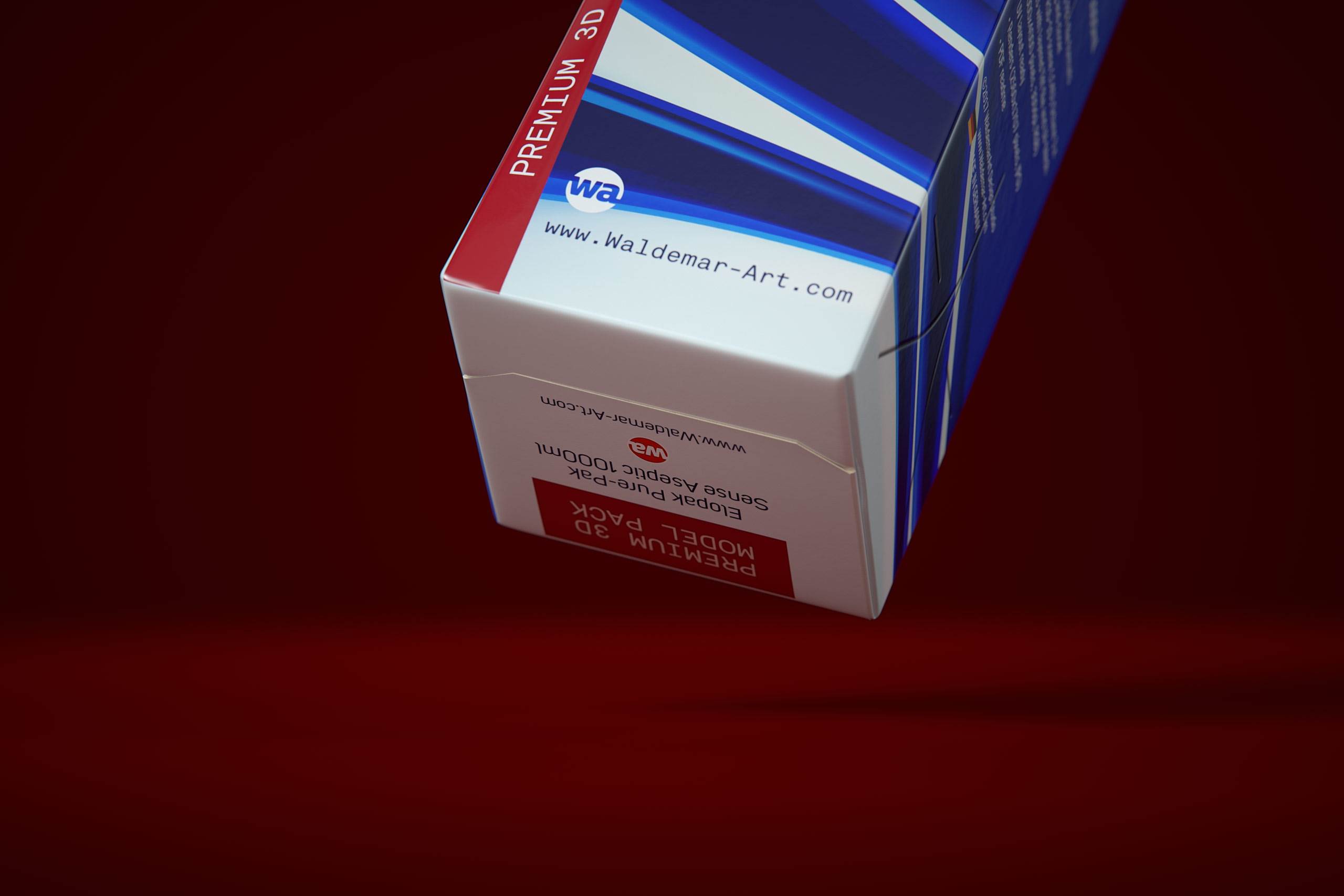 Elopak Pure-Pak Sense Linea 1000ml Carton packaging 3D model - close-up, front-bottom view