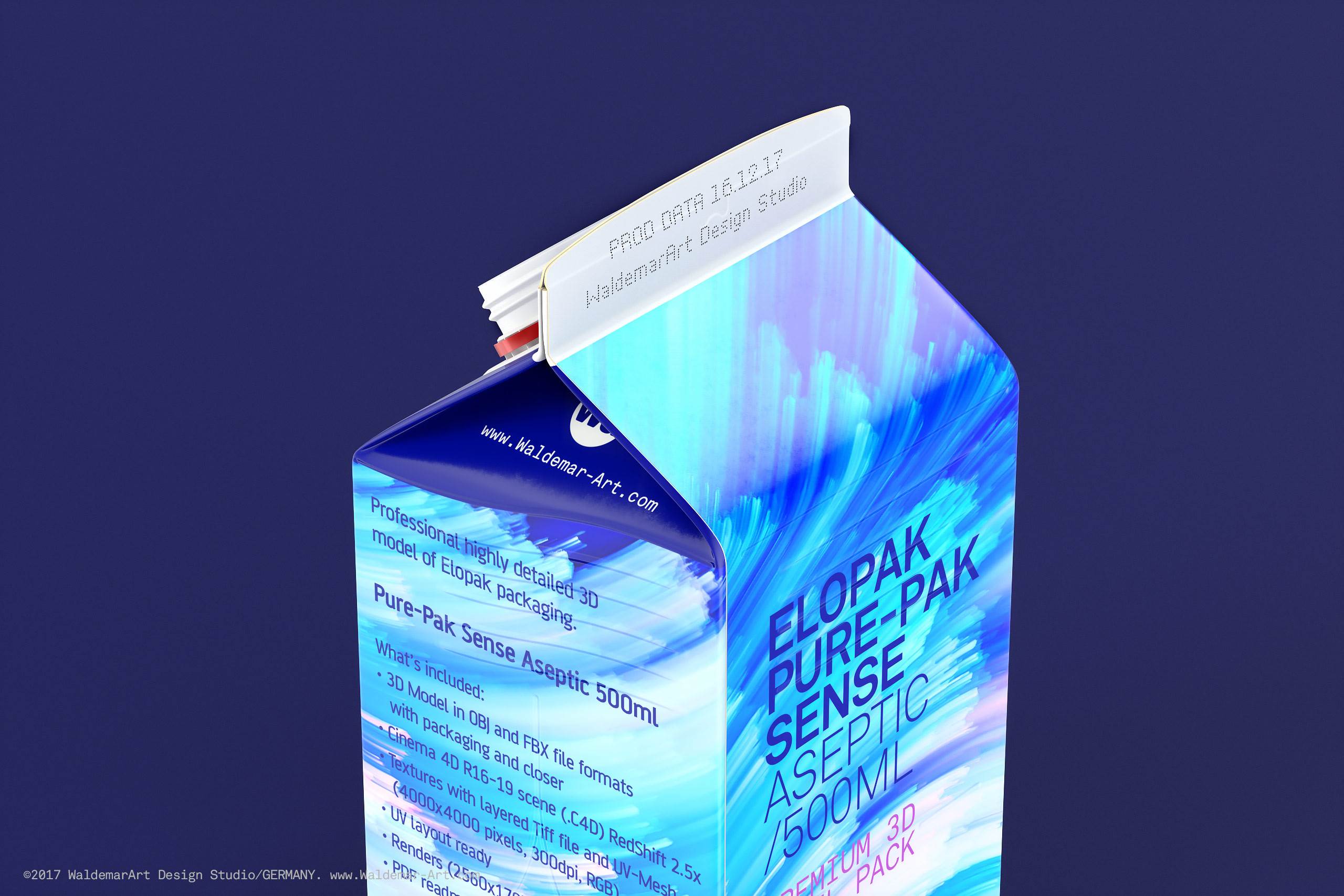 Elopak Pure-Pak Sense Linea 500ml Carton packaging 3D model
