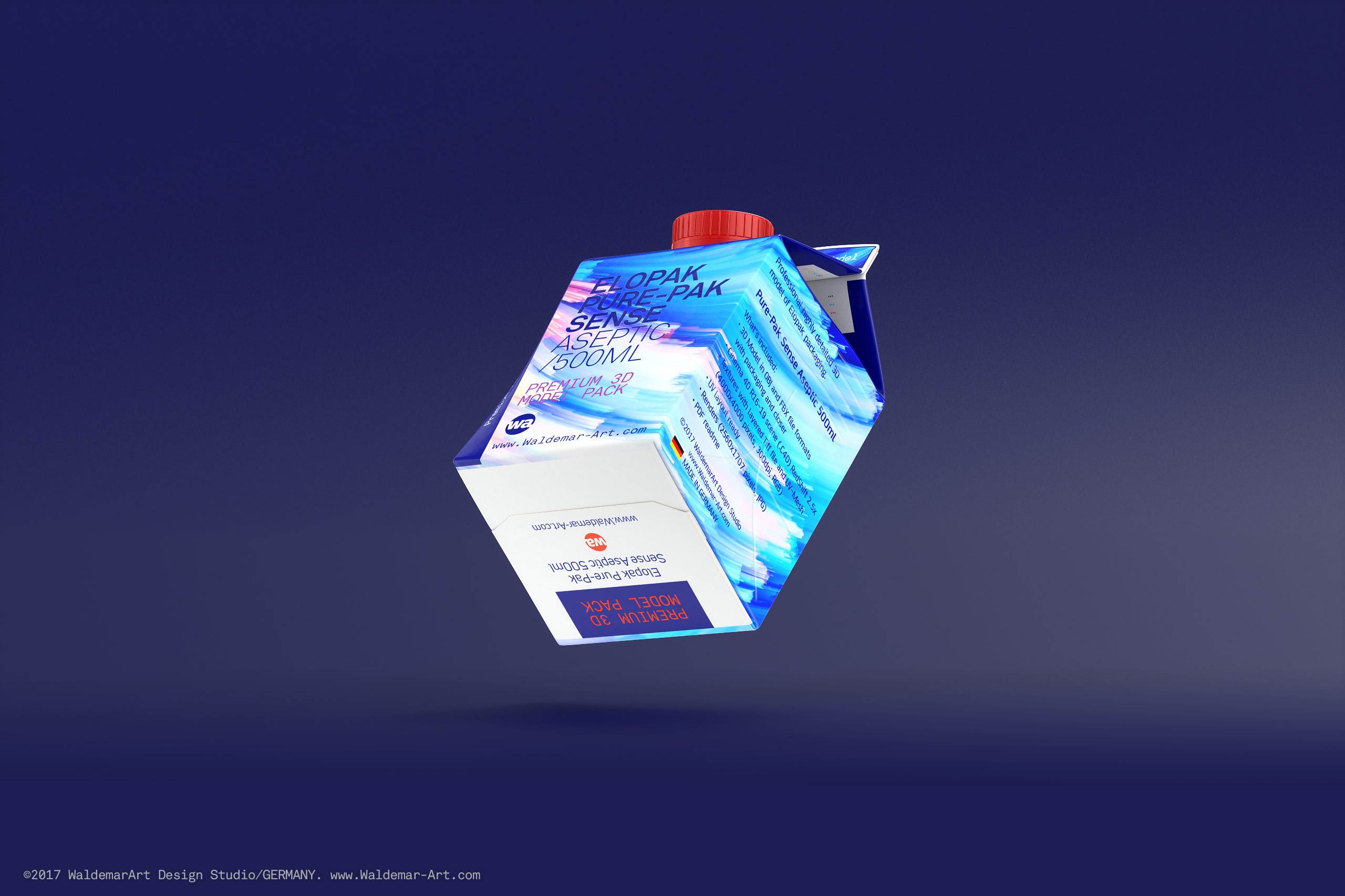 Elopak Pure-Pak Sense Linea 500ml Carton packaging 3D model
