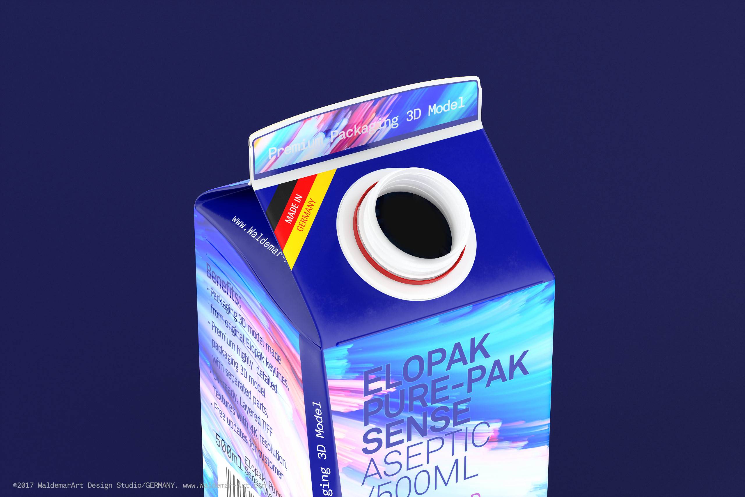Elopak Pure-Pak Sense Linea 500ml Carton packaging 3D model