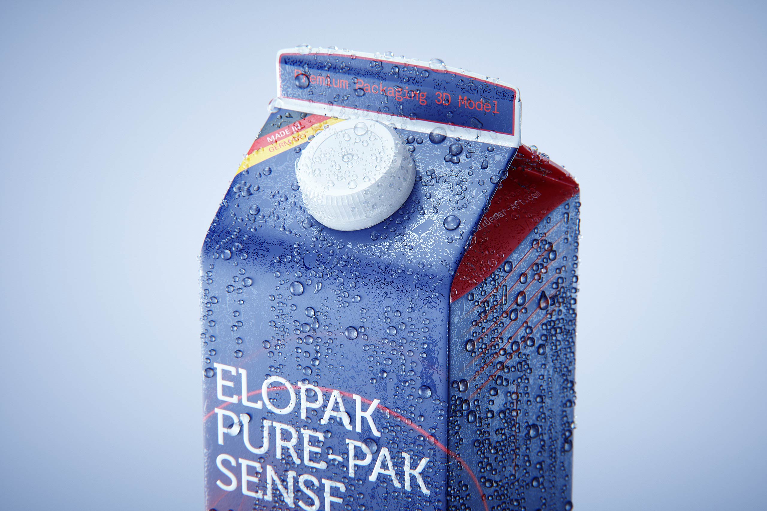 Elopak Pure-pak Sense 1000ml with tethered cap TwistFlip 29 and Condensation Premium 3D model pack