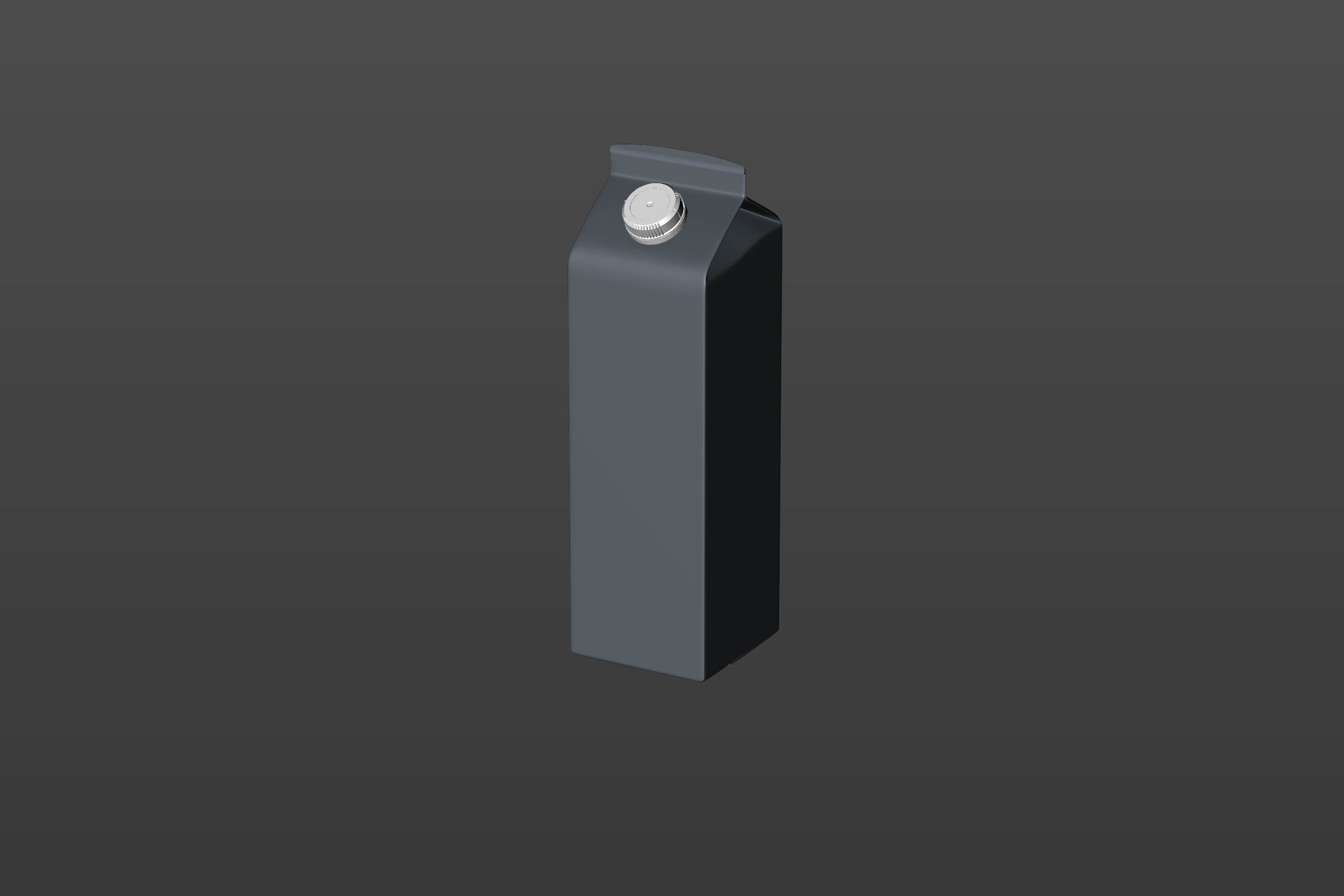 Premium milk packaging 3D model of Elopak Pure-Pak Sense 1000ml with tethered cap TwistFlip 29