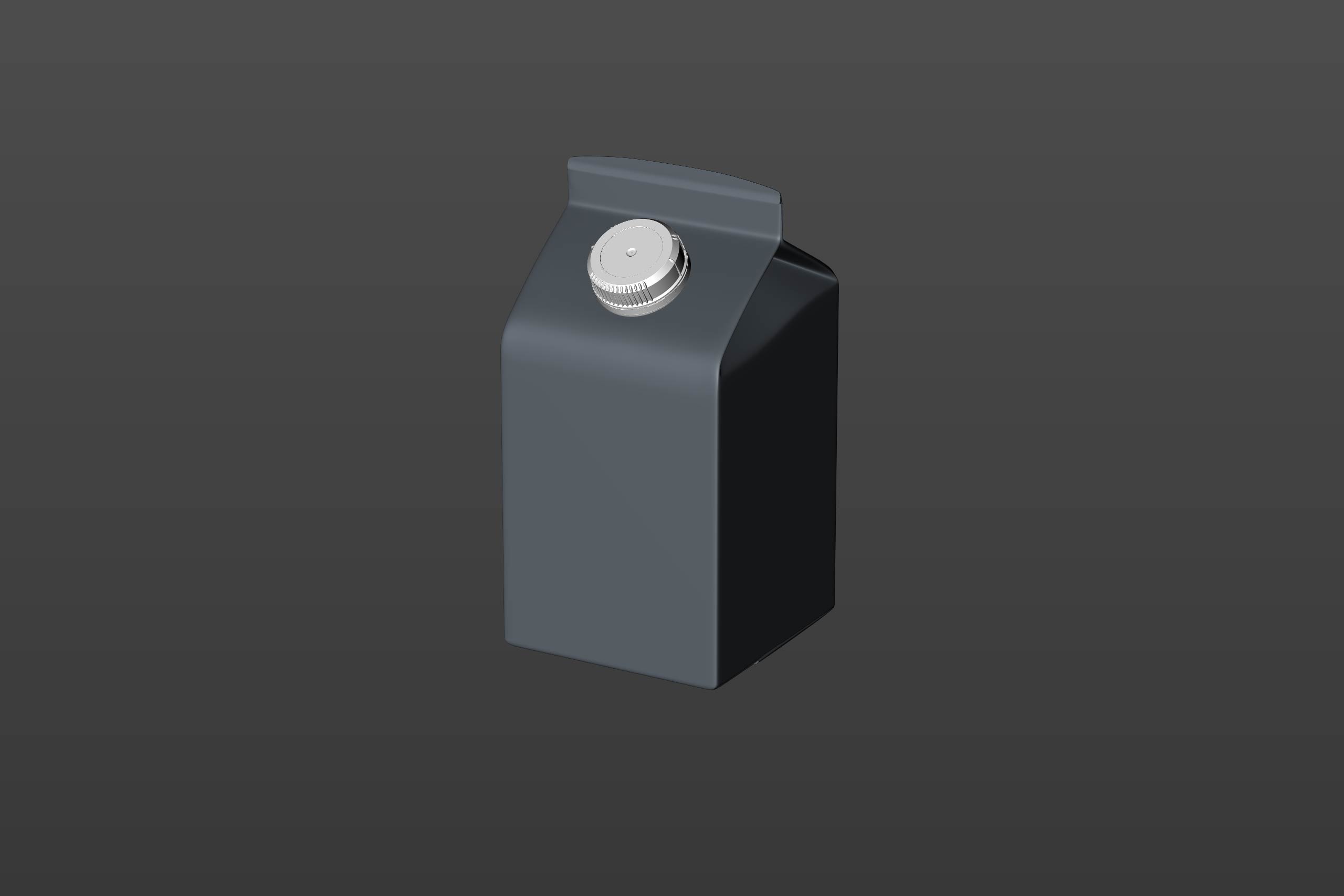 Premium milk packaging 3D model of Elopak Pure-Pak Sense 500ml with tethered cap TwistFlip 29 - clay render