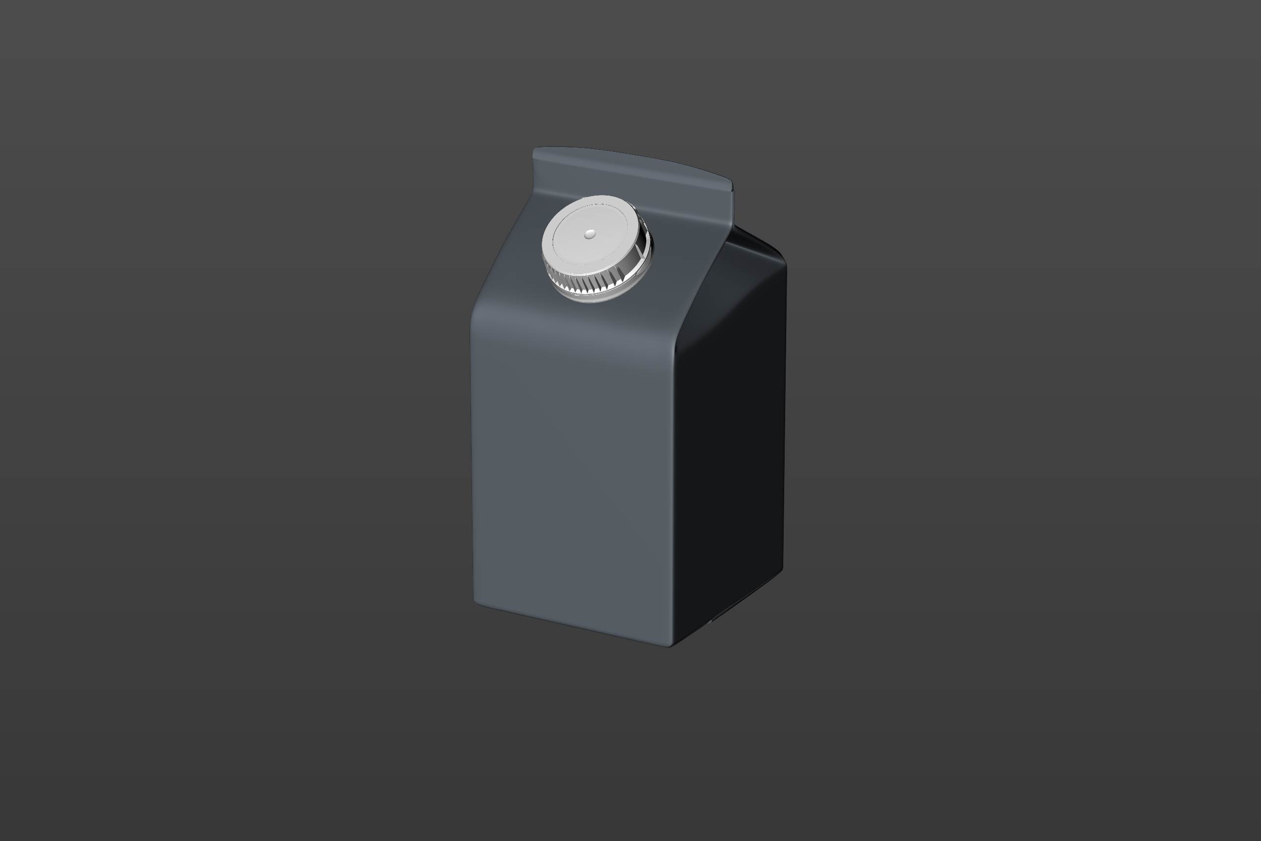 Premium milk carton packaging 3D model of Elopak Pure-Pak Sense 500ml with tethered cap TwistFlip 34
