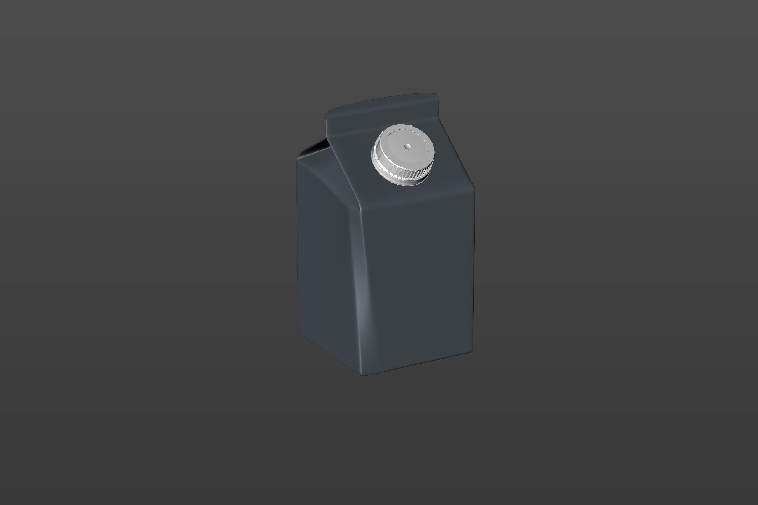 Premium carton packaging 3D model of Elopak Pure-Pak Sense Linea 500ml with tethered cap TwistFlip 34 - clay render