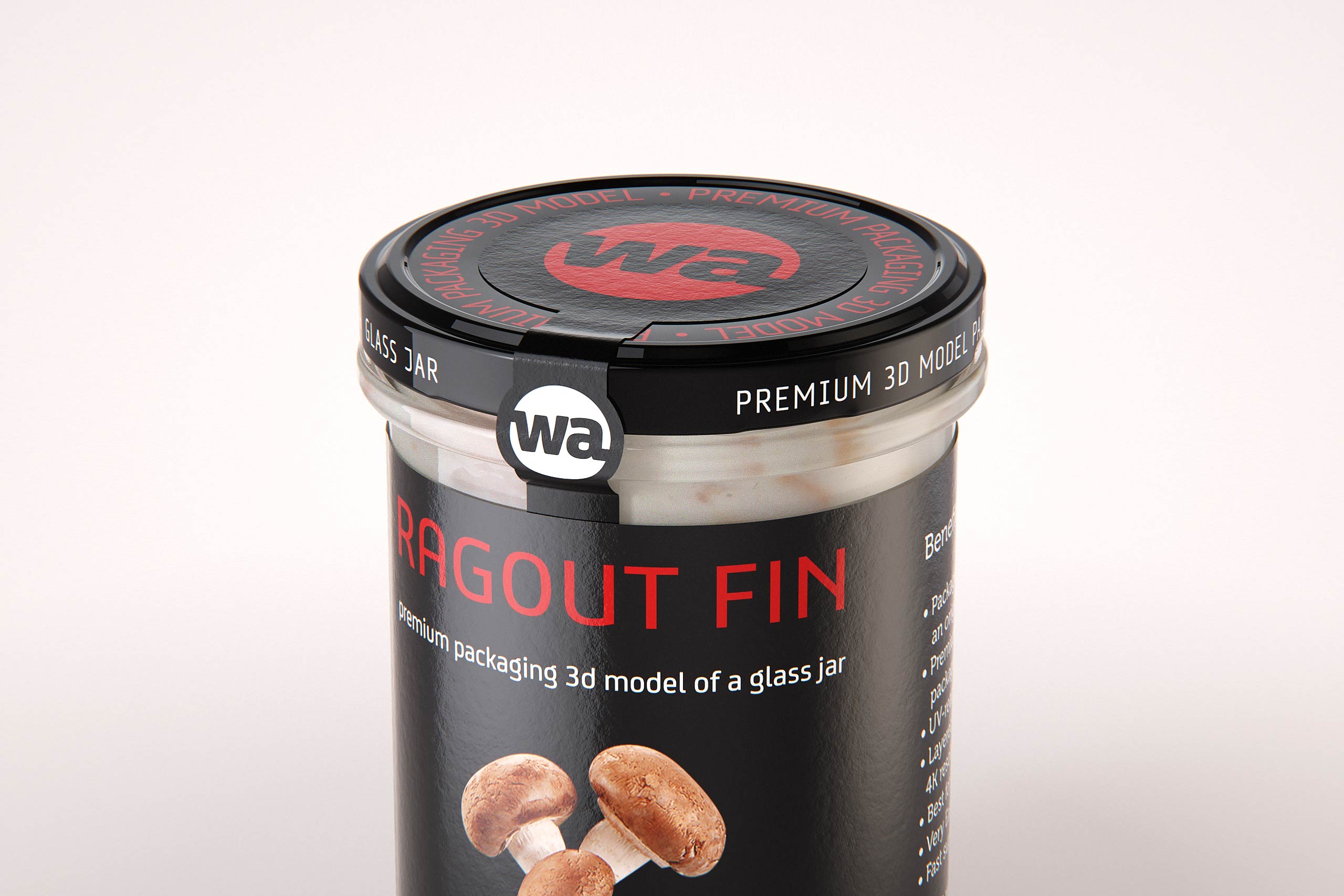 Ragout Fin 380g glass jar packaging 3d model
