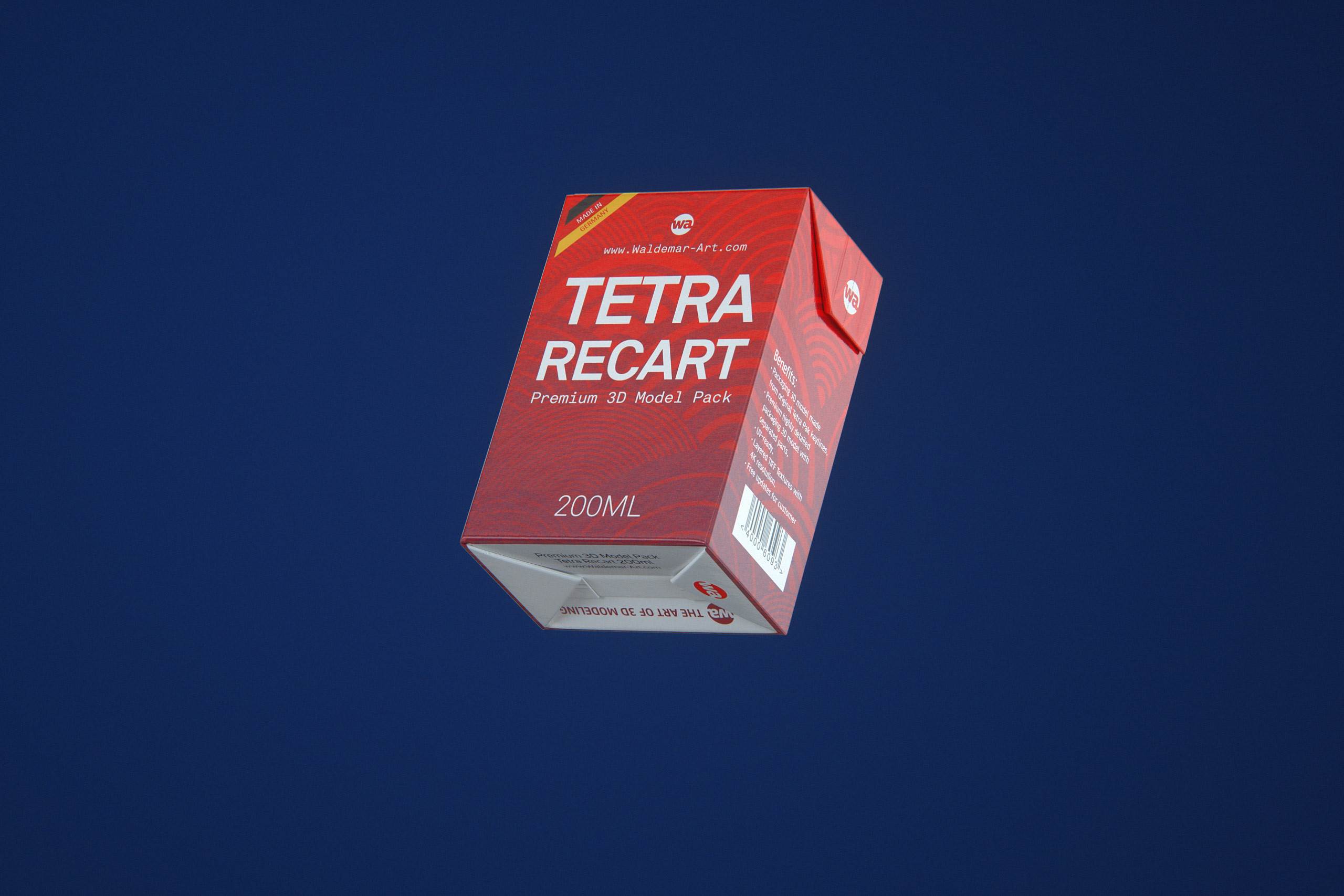 Tetra Pack Recart 200ml Premium carton packaging 3D model pak
