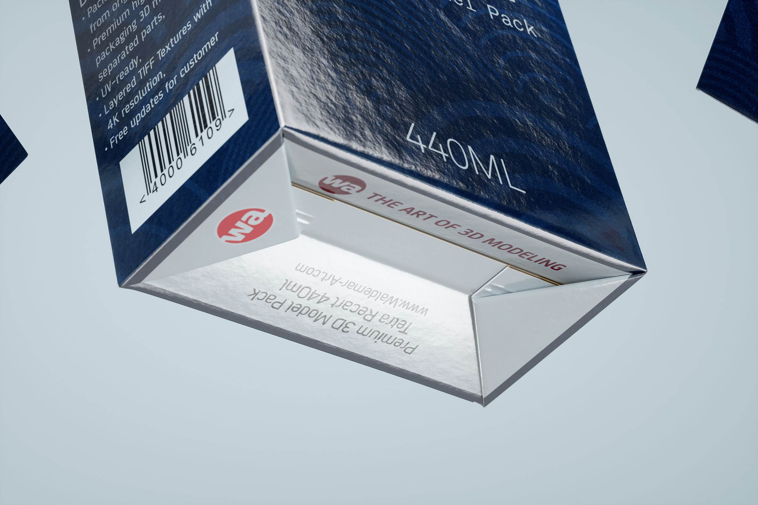 Tetra Pack Recart 340, 390 and 440ml carton packaging 3D model pak