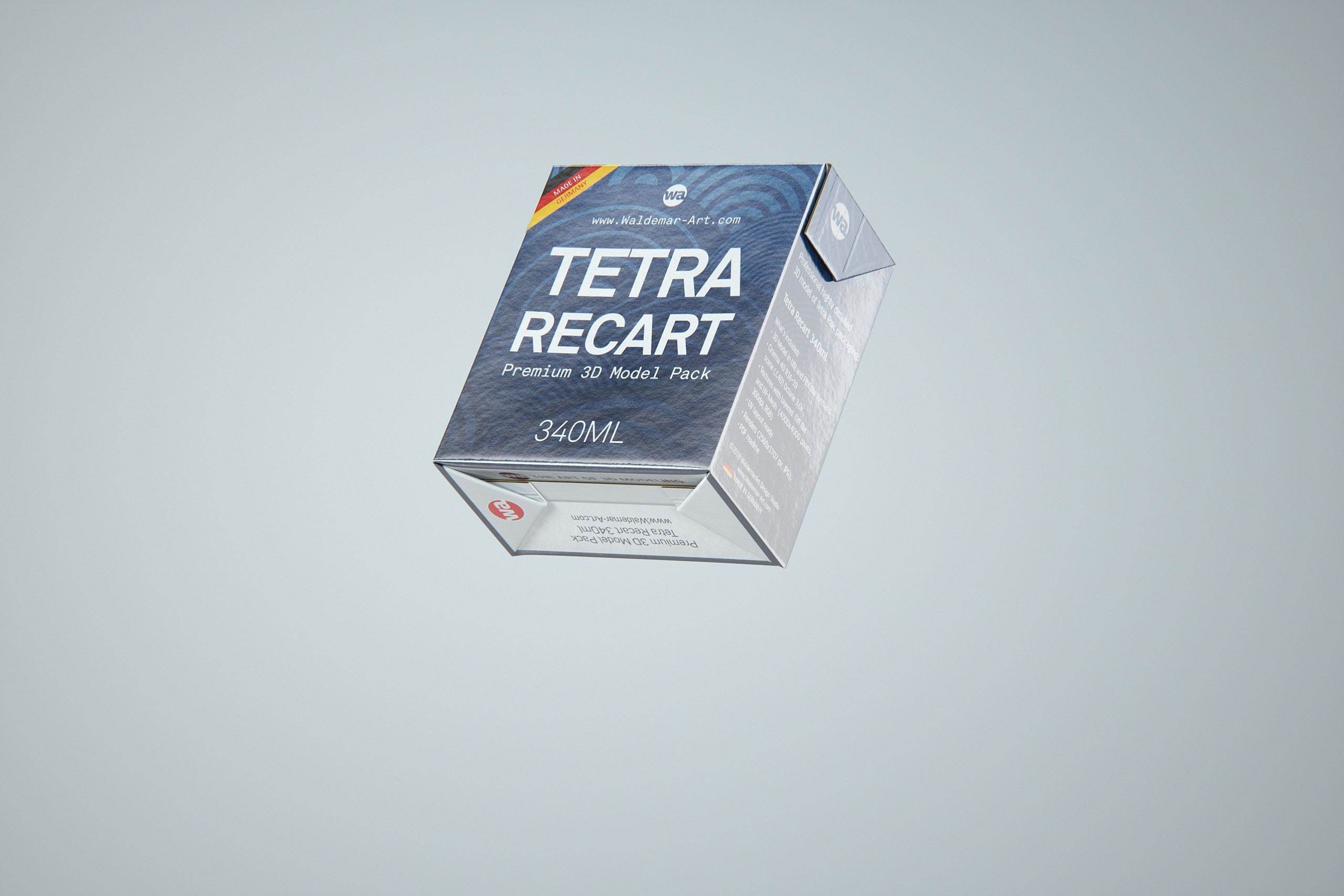 Tetra Pack Recart 340ml Premium carton packaging 3D model pak
