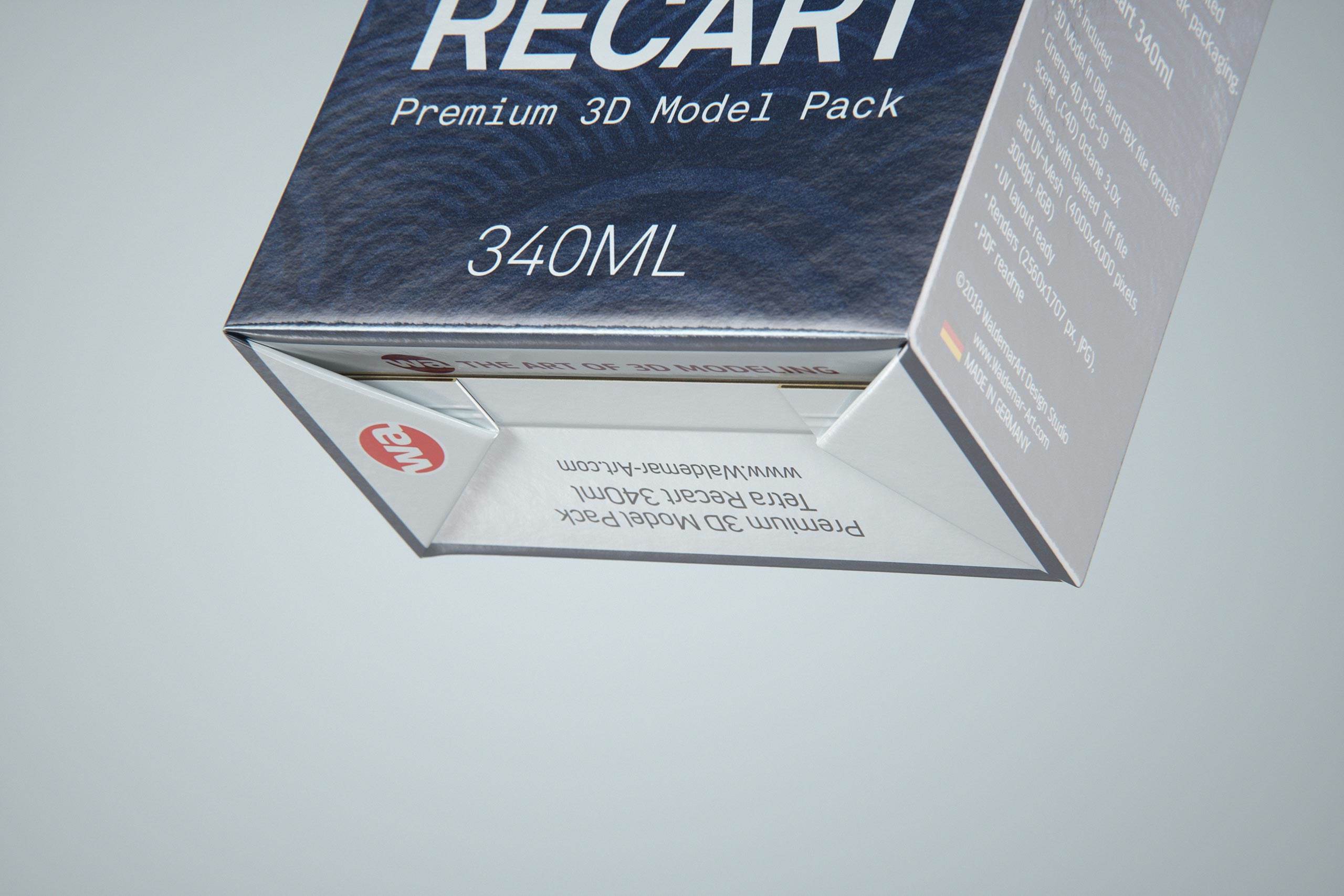 Tetra Pack Recart 340ml Premium carton packaging 3D model pak