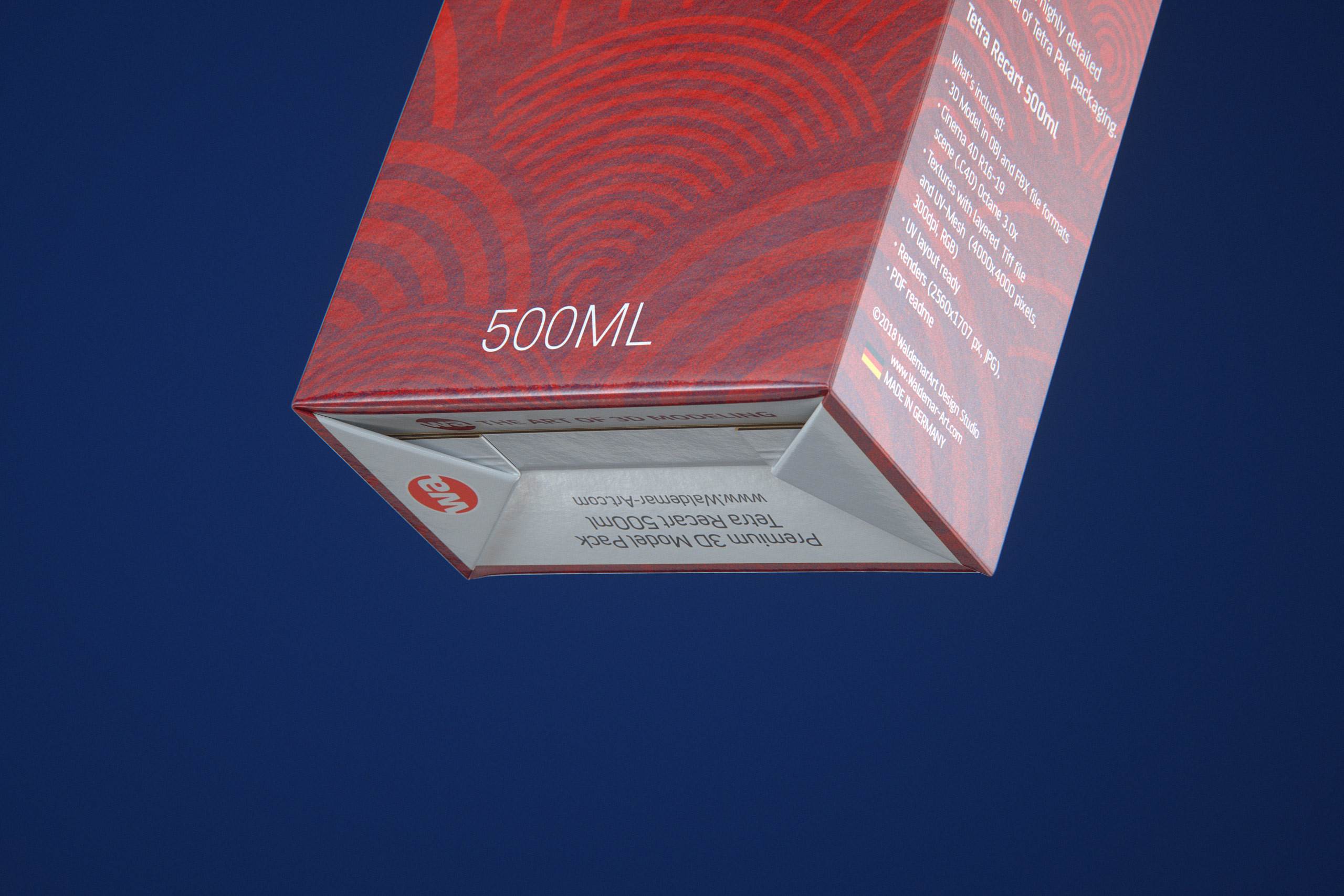 Tetra Pack Recart 500ml Premium carton packaging 3D model pak