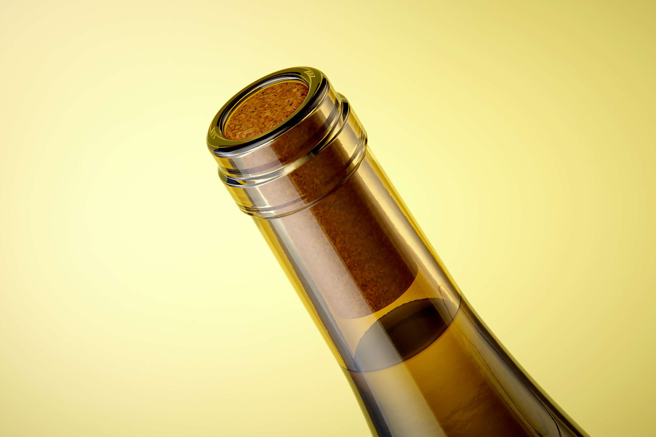 Riesling wine bottle 750ml with a cork and labels Premium 3D model pack