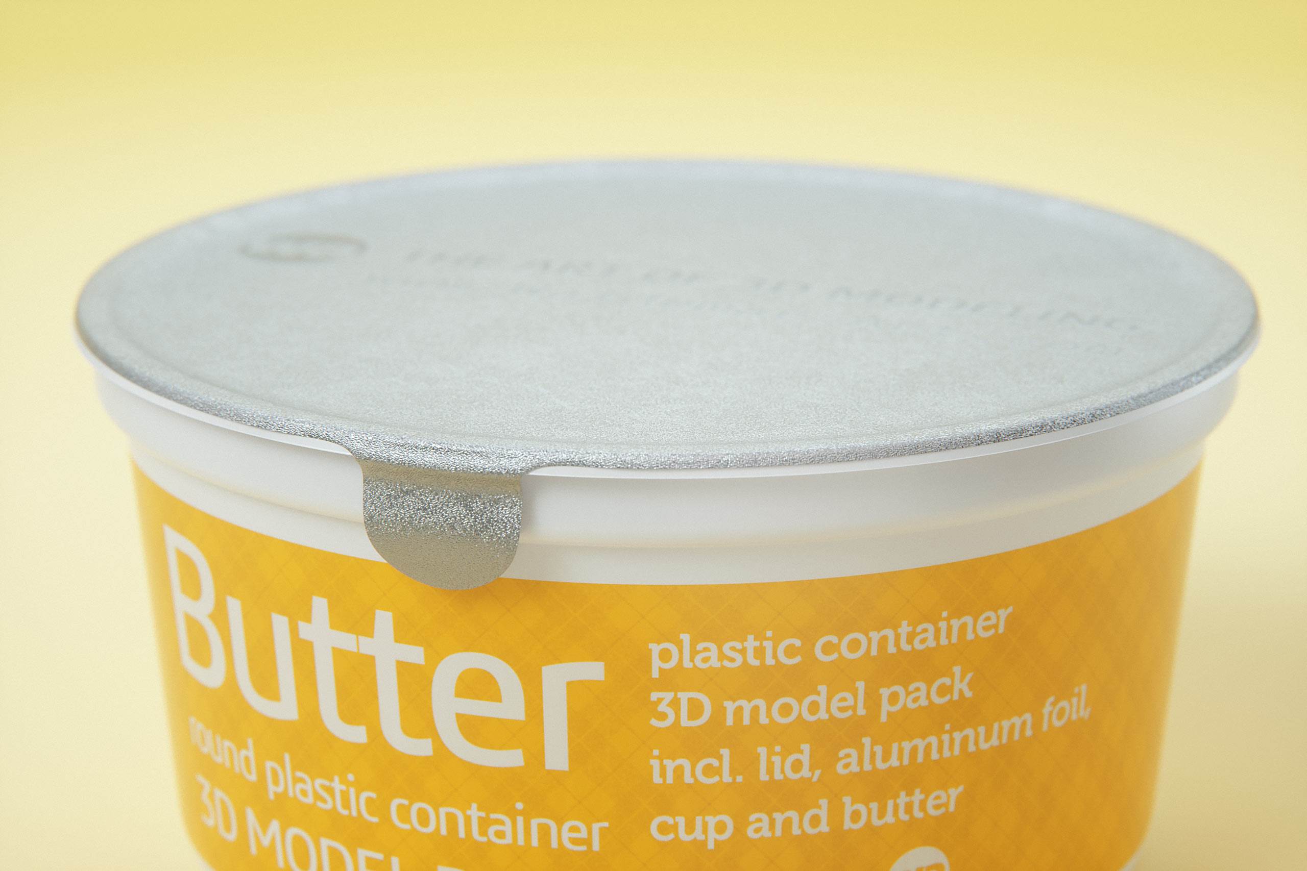 Butter Round Plastic Container 500g Packagin 3D model pack