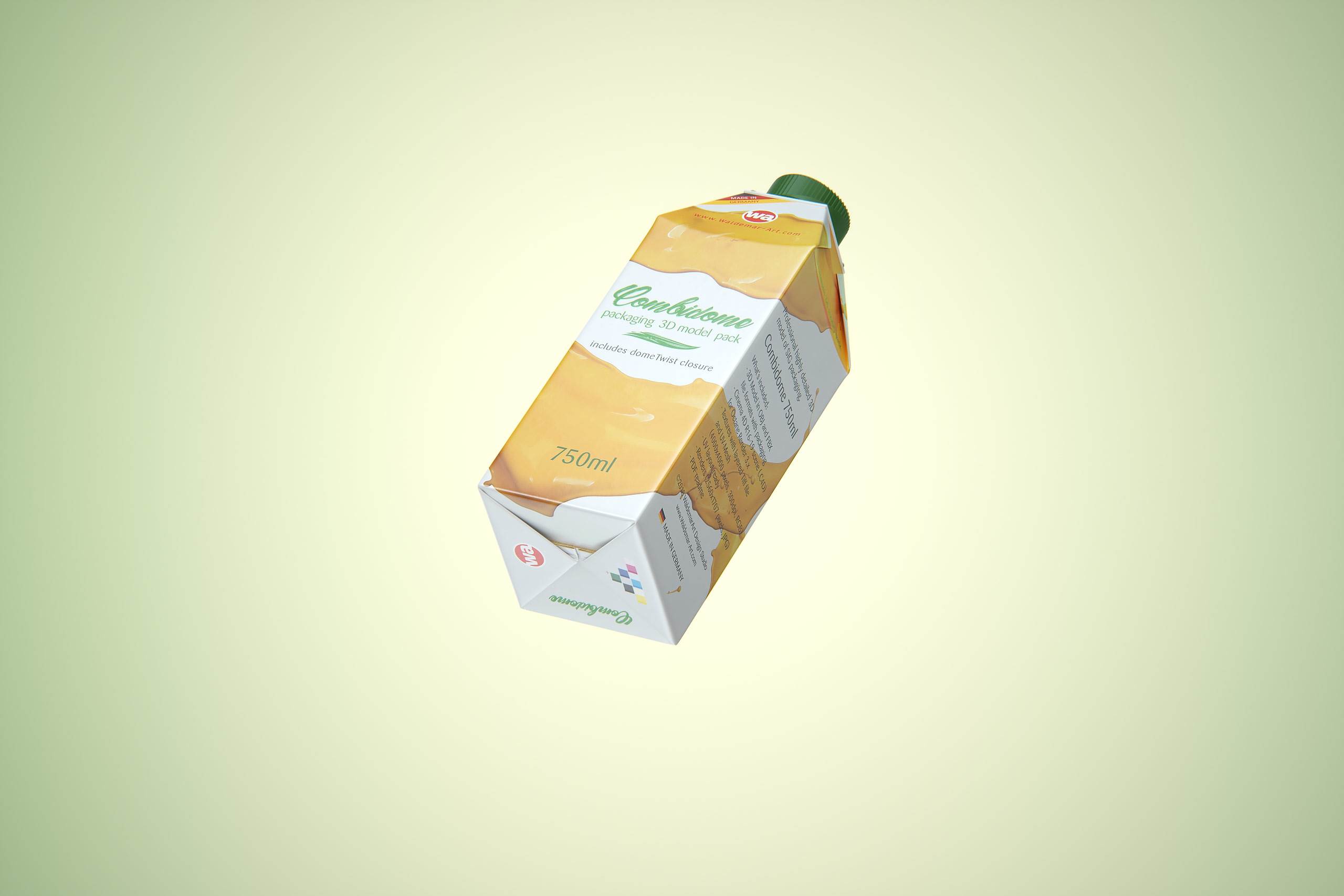 SIG Combidome 750ml premium carton packaging 3D model pak