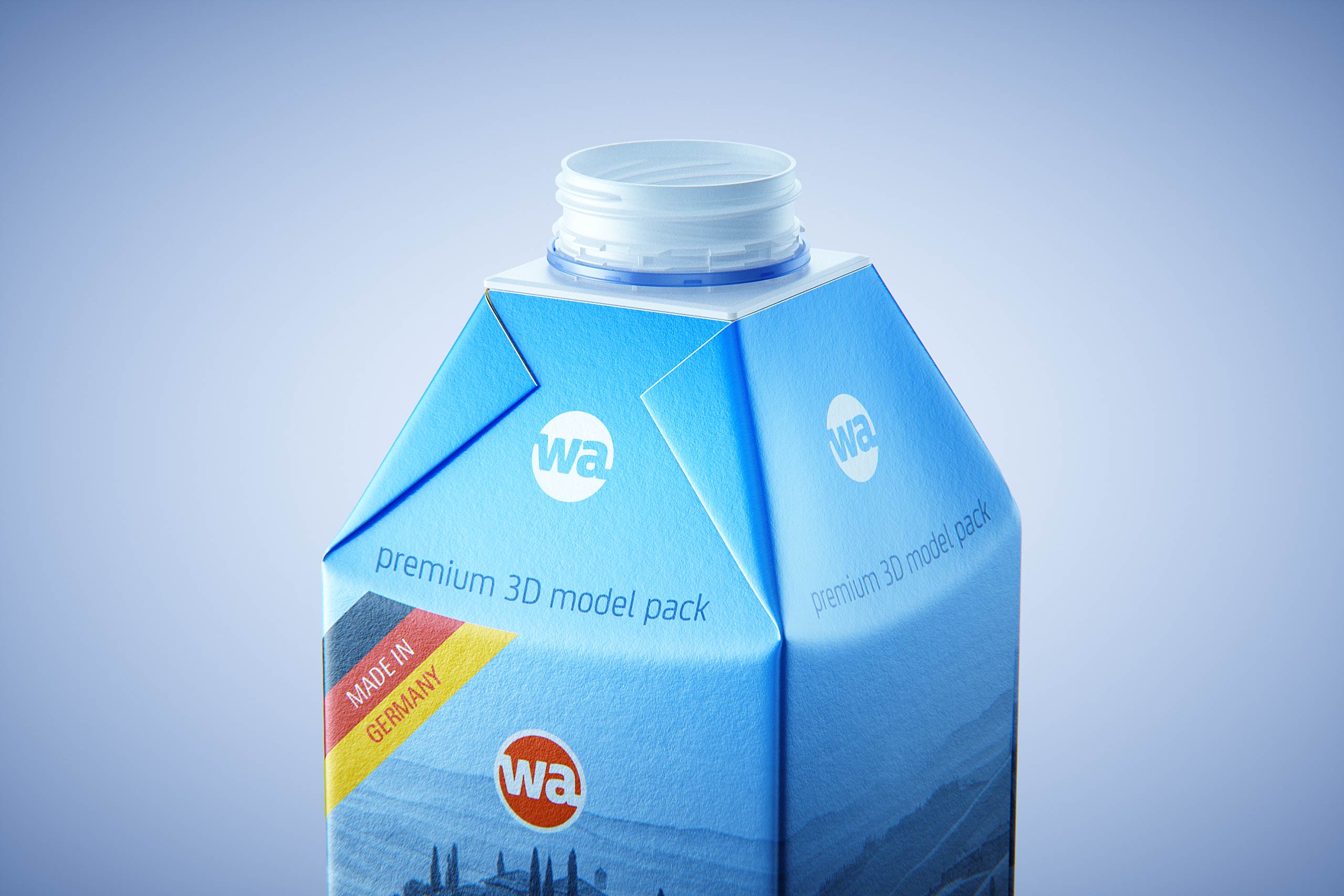 SIG DOME (CombiDome) 1000ml with tethered cap DomeTwist premium carton packaging 3d model