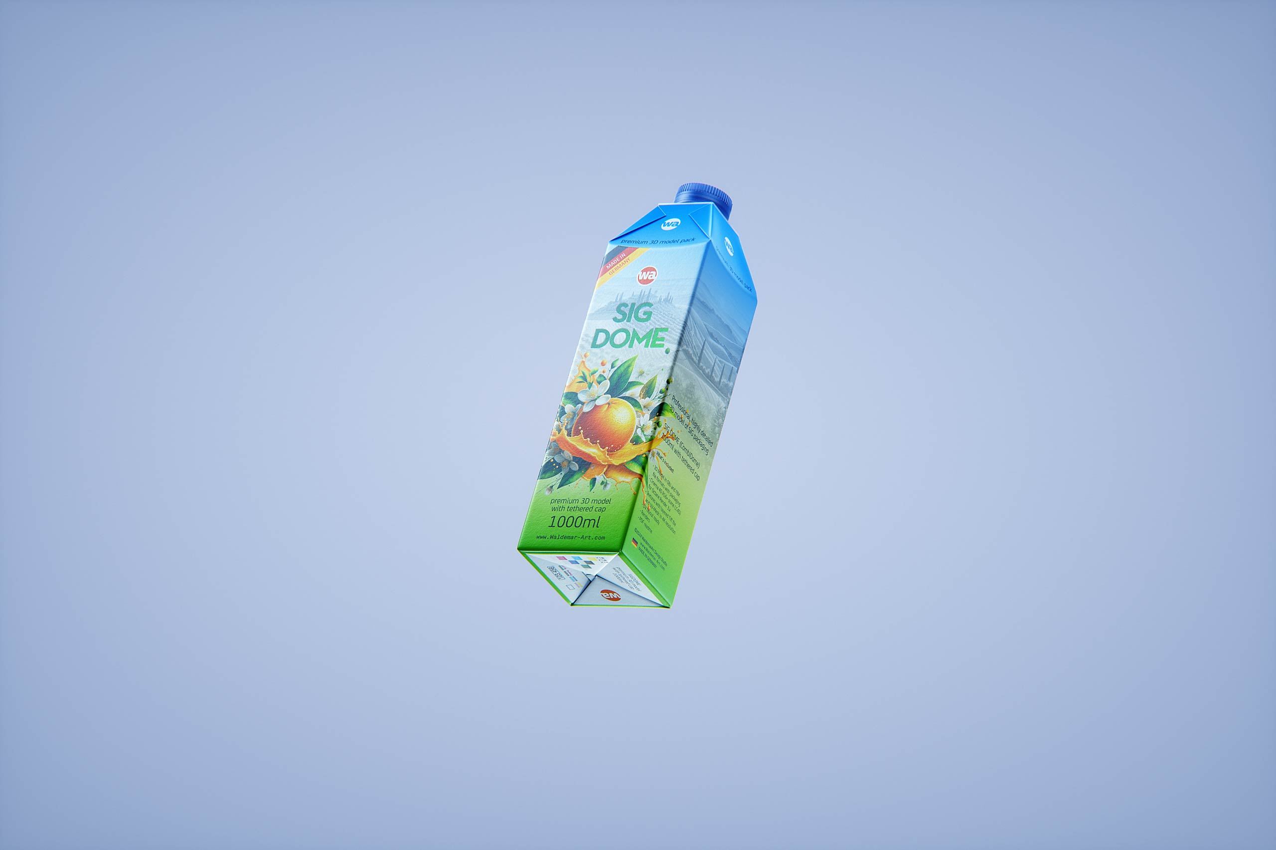 SIG DOME (CombiDome) 1000ml with tethered cap DomeTwist premium carton packaging 3d model