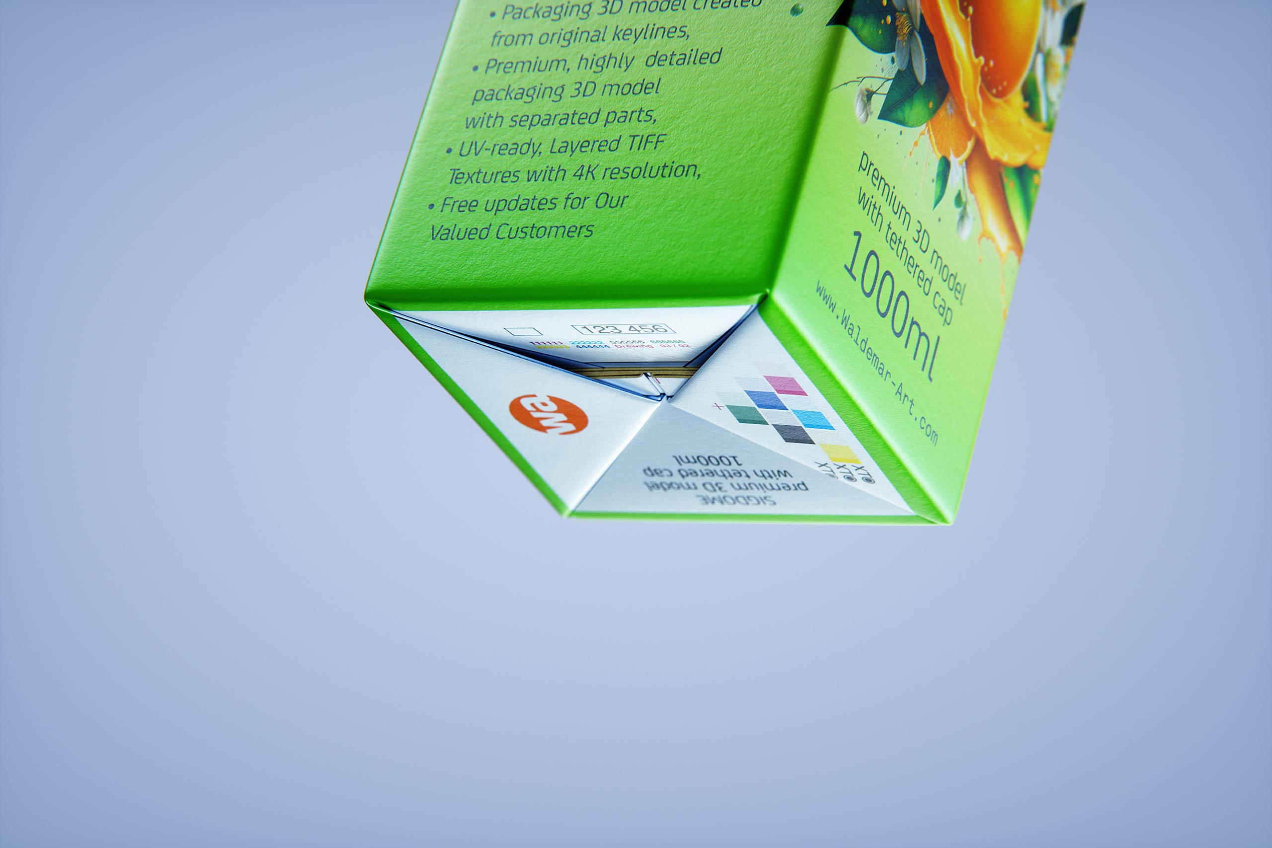 SIG DOME (CombiDome) 1000ml with tethered cap DomeTwist premium carton packaging 3d model