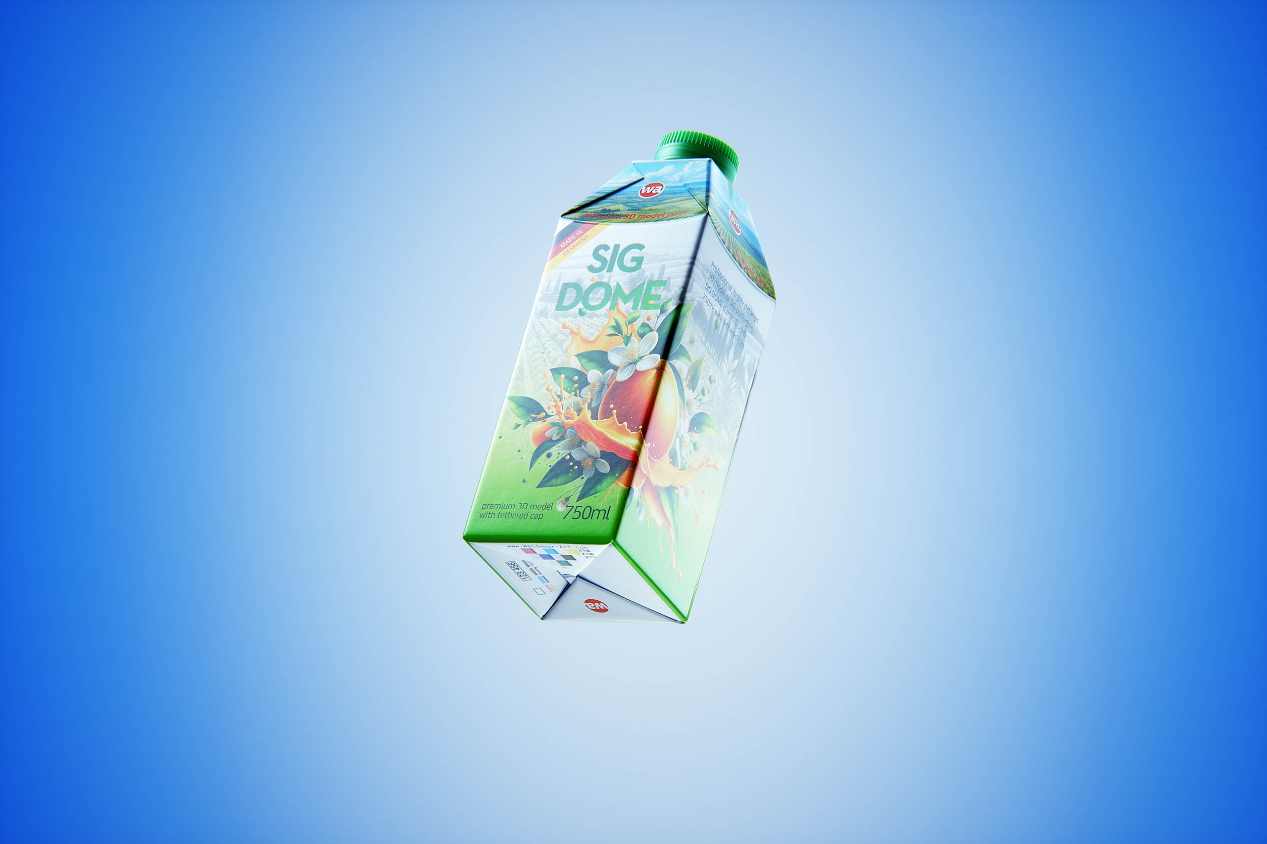 SIG DOME (CombiDome) 750ml with tethered cap DomeTwist premium carton packaging 3d model