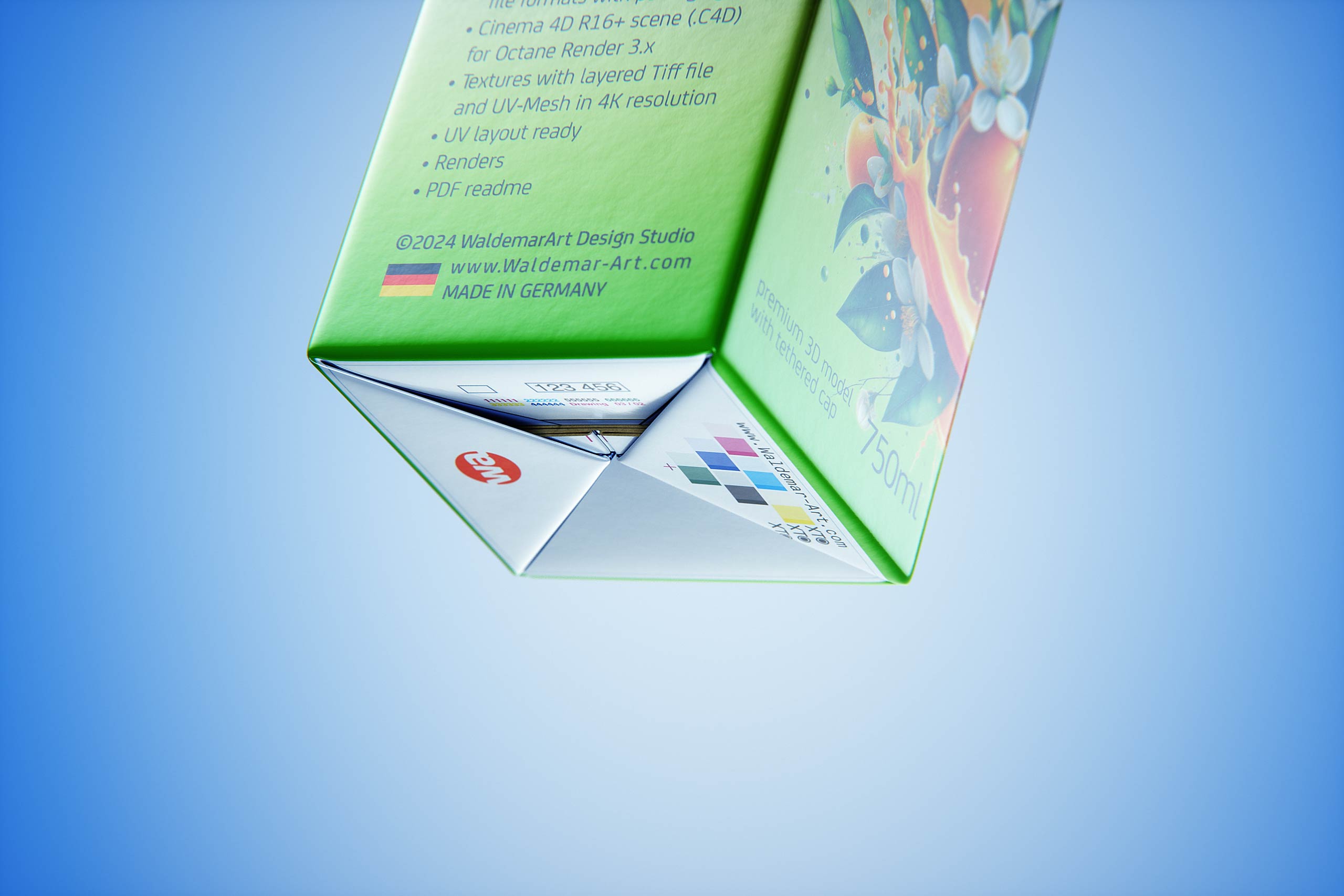 SIG DOME (CombiDome) 750ml with tethered cap DomeTwist premium carton packaging 3d model