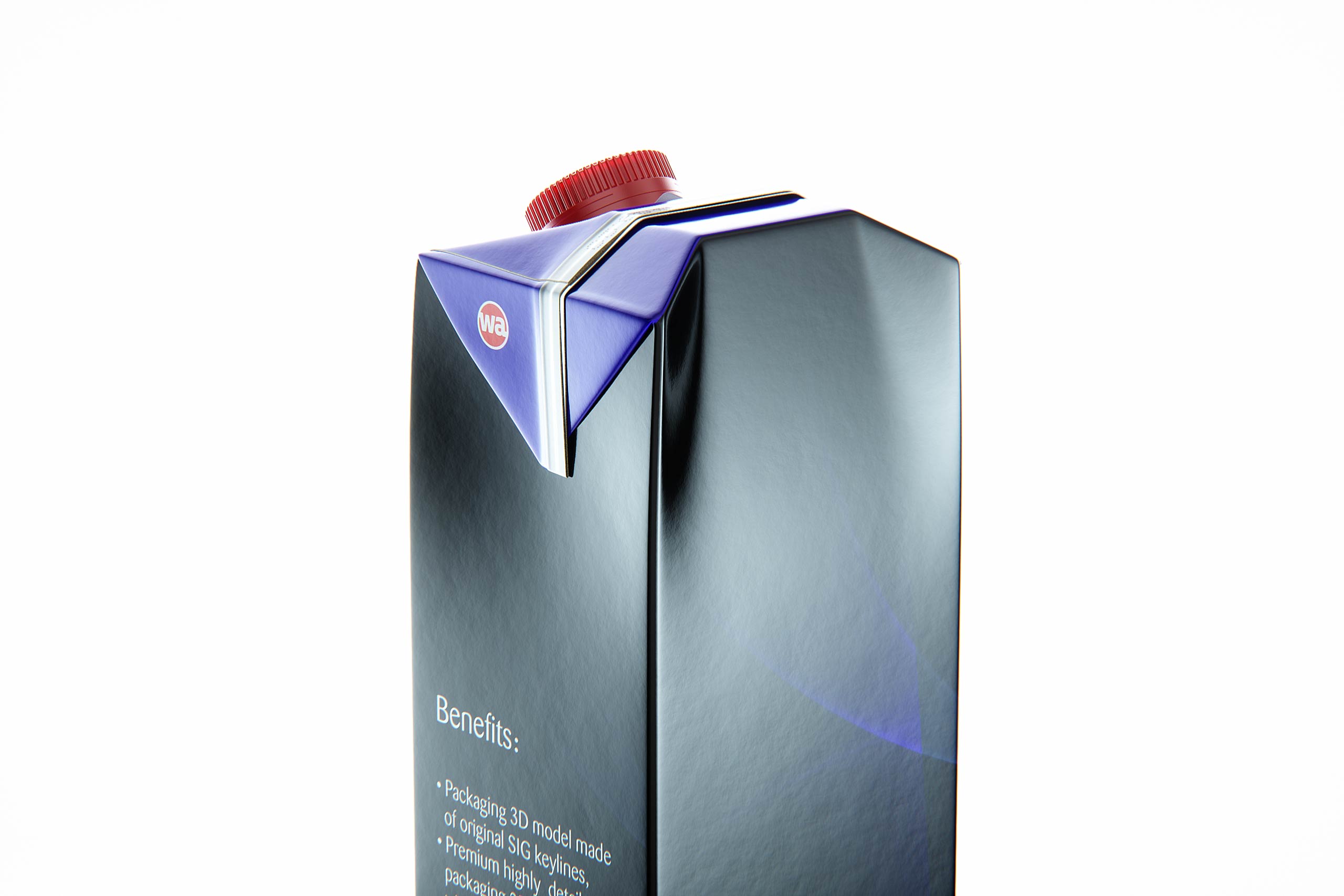 SIG MidiFit 1000ml with tethered cap SwiftCap premium carton packaging 3D model