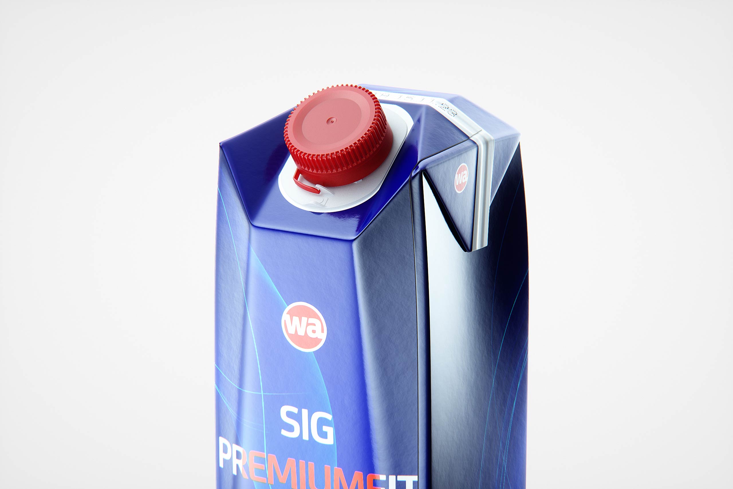 SIG PremiumFit (Combifit Premium) 1000ml with tethered cap SwiftCap premium carton packaging 3d model