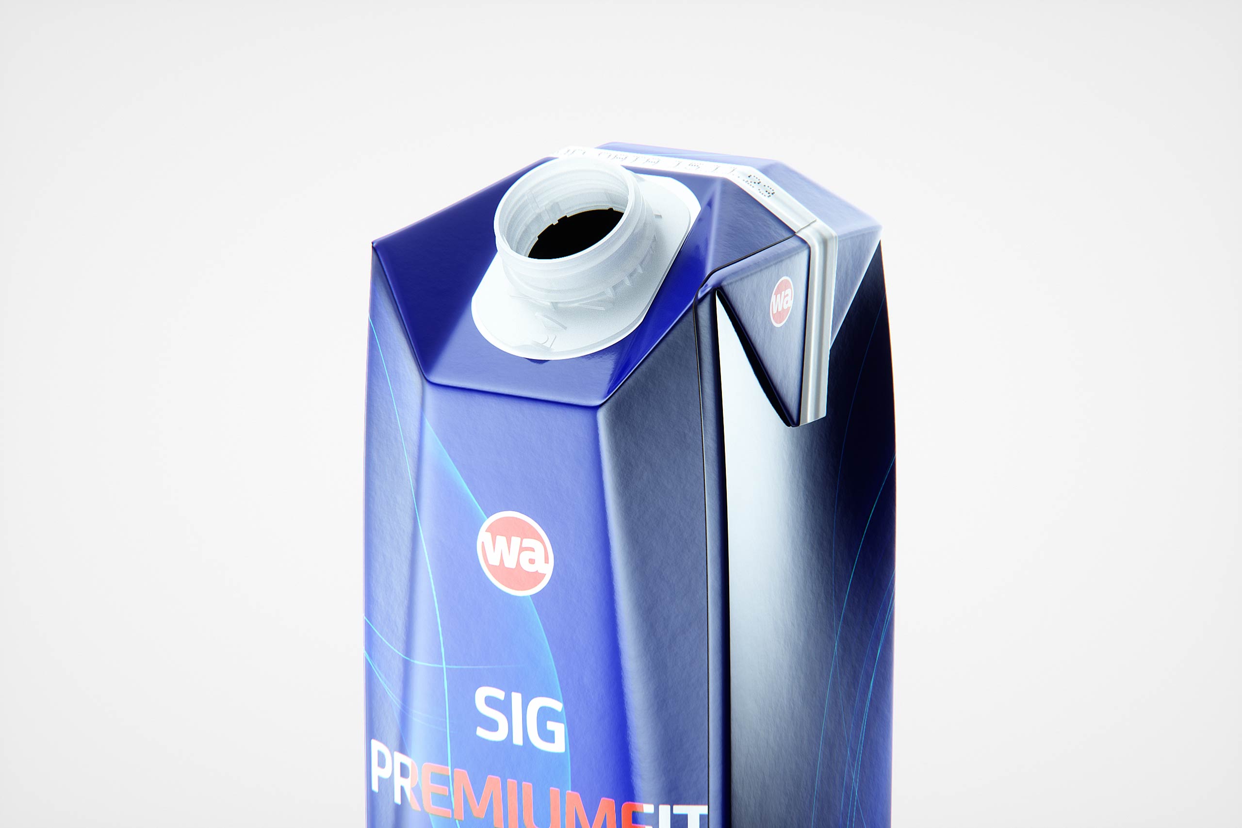 SIG PremiumFit (Combifit Premium) 1000ml with tethered cap SwiftCap premium carton packaging 3d model