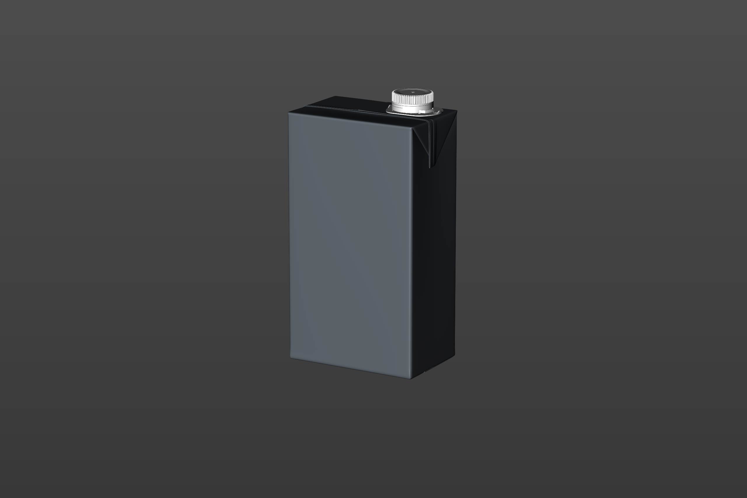 Premium packaging 3D model of SIG StandardBloc 1000ml with a tethered cap SwiftCap