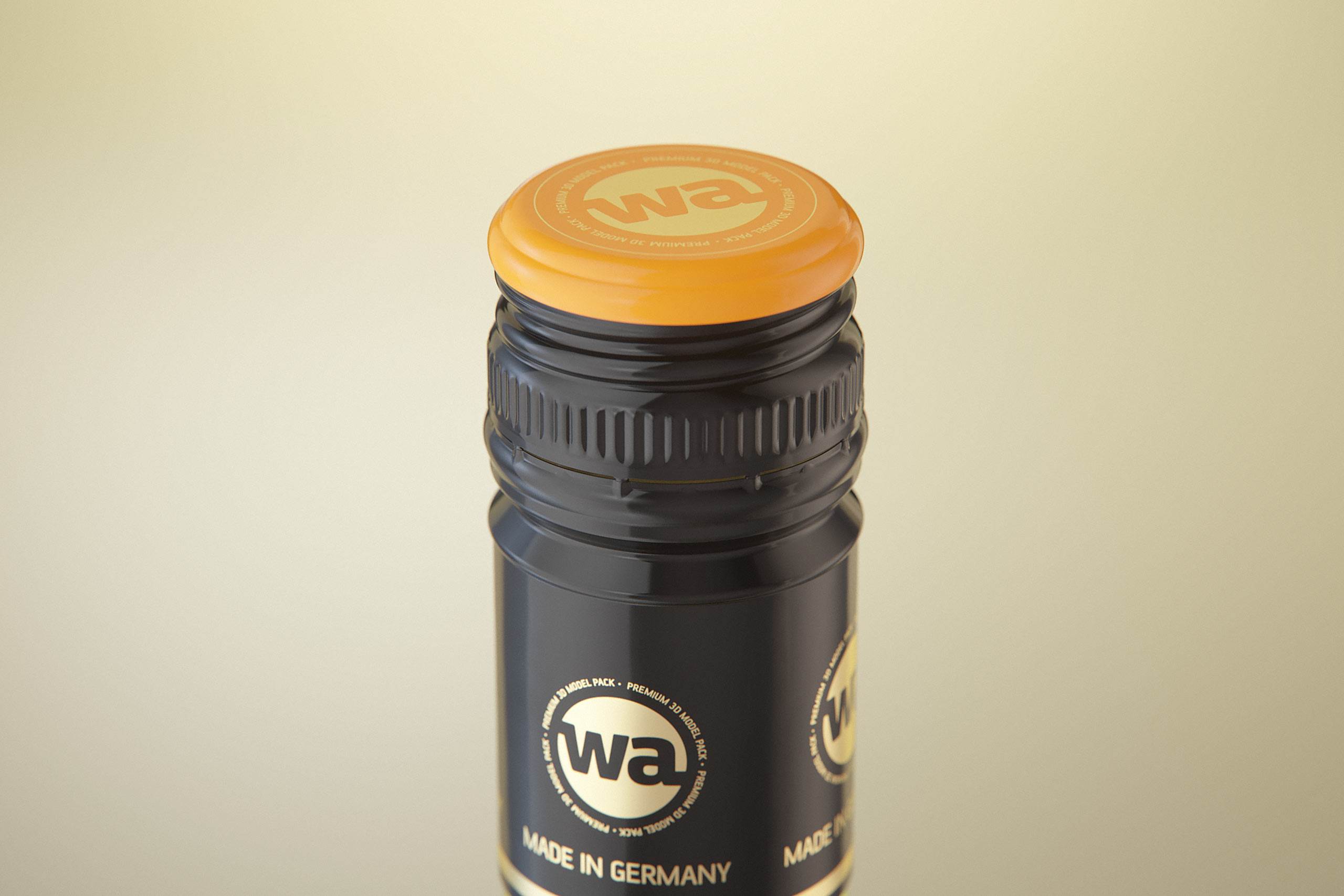 3D model of the Sauvignon Wine Standard Bottle 750ml with Screw Cap and glass of wine