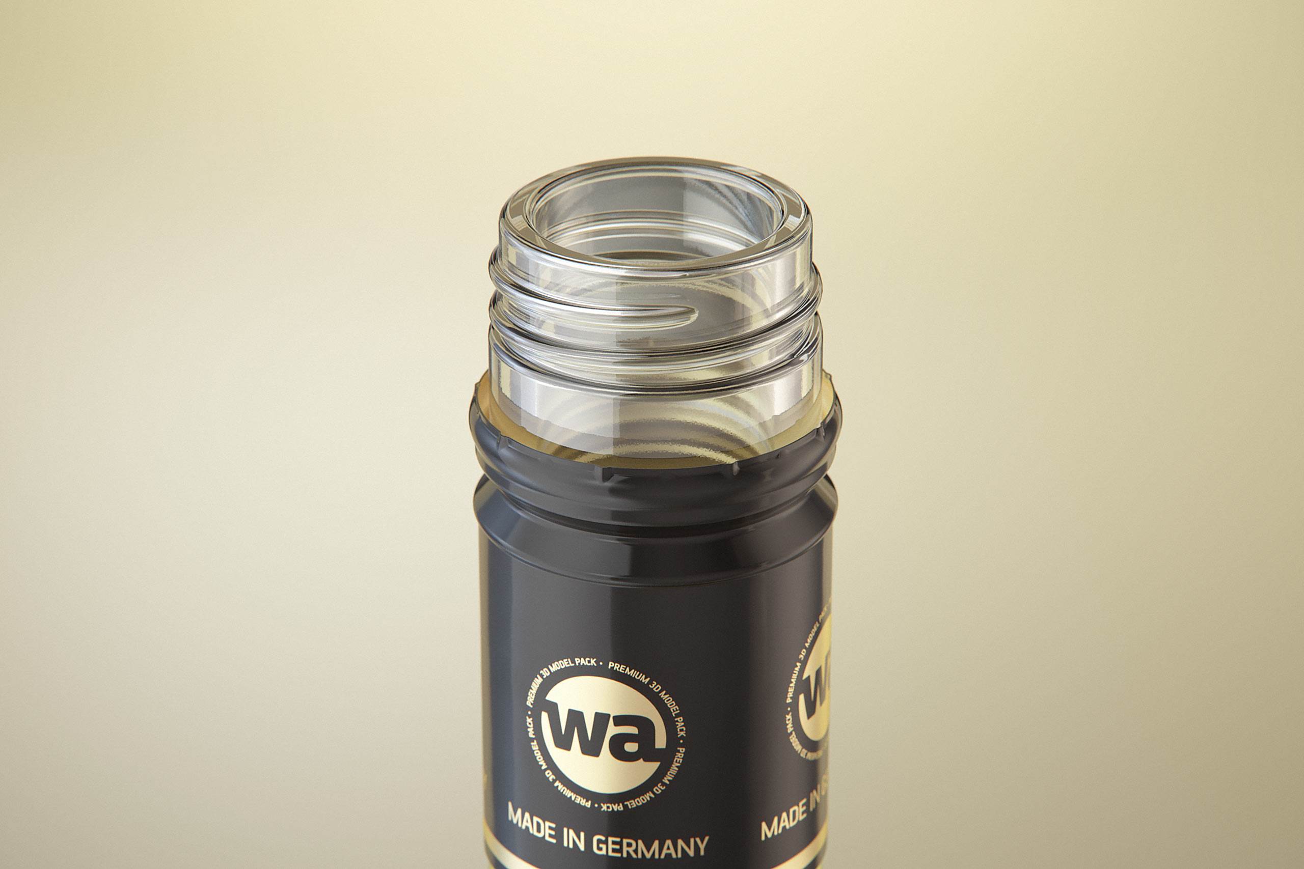 3D model of the Sauvignon Wine Standard Bottle 750ml with Screw Cap and glass of wine