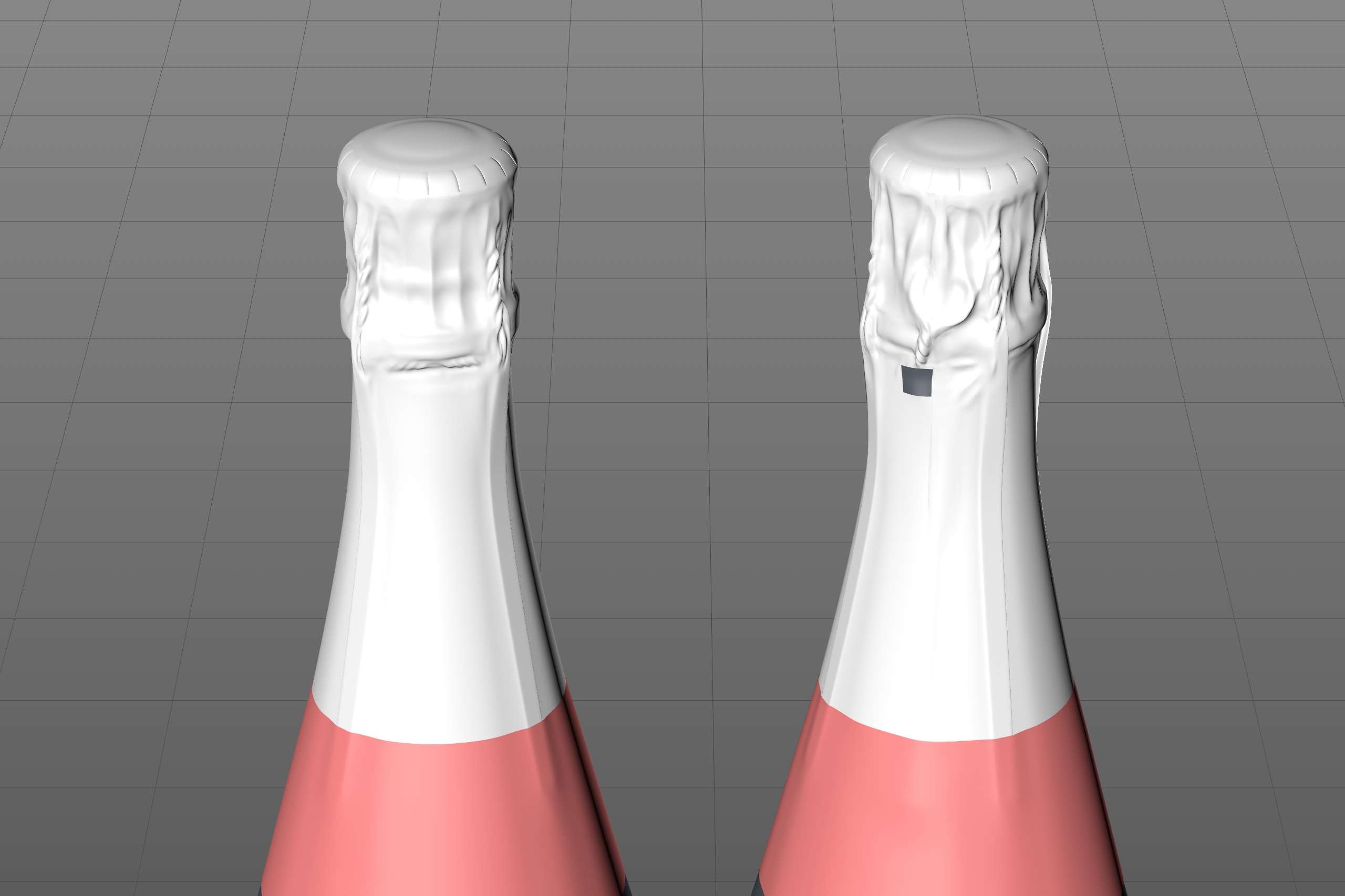 Champagne bottle 750ml 3d model for sparkling wine, with foil, labels, champagne cork and glass of sparkling wine