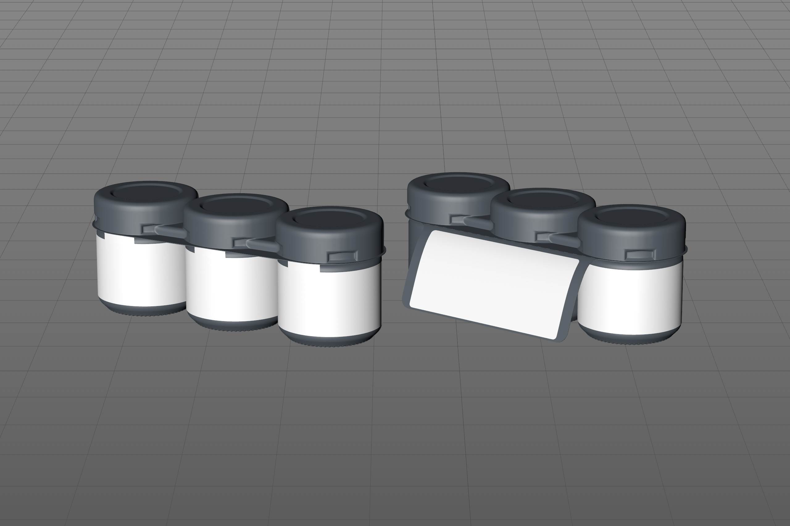 Set of x3 Acacia Honey Glass Jar 50g packaging 3d model