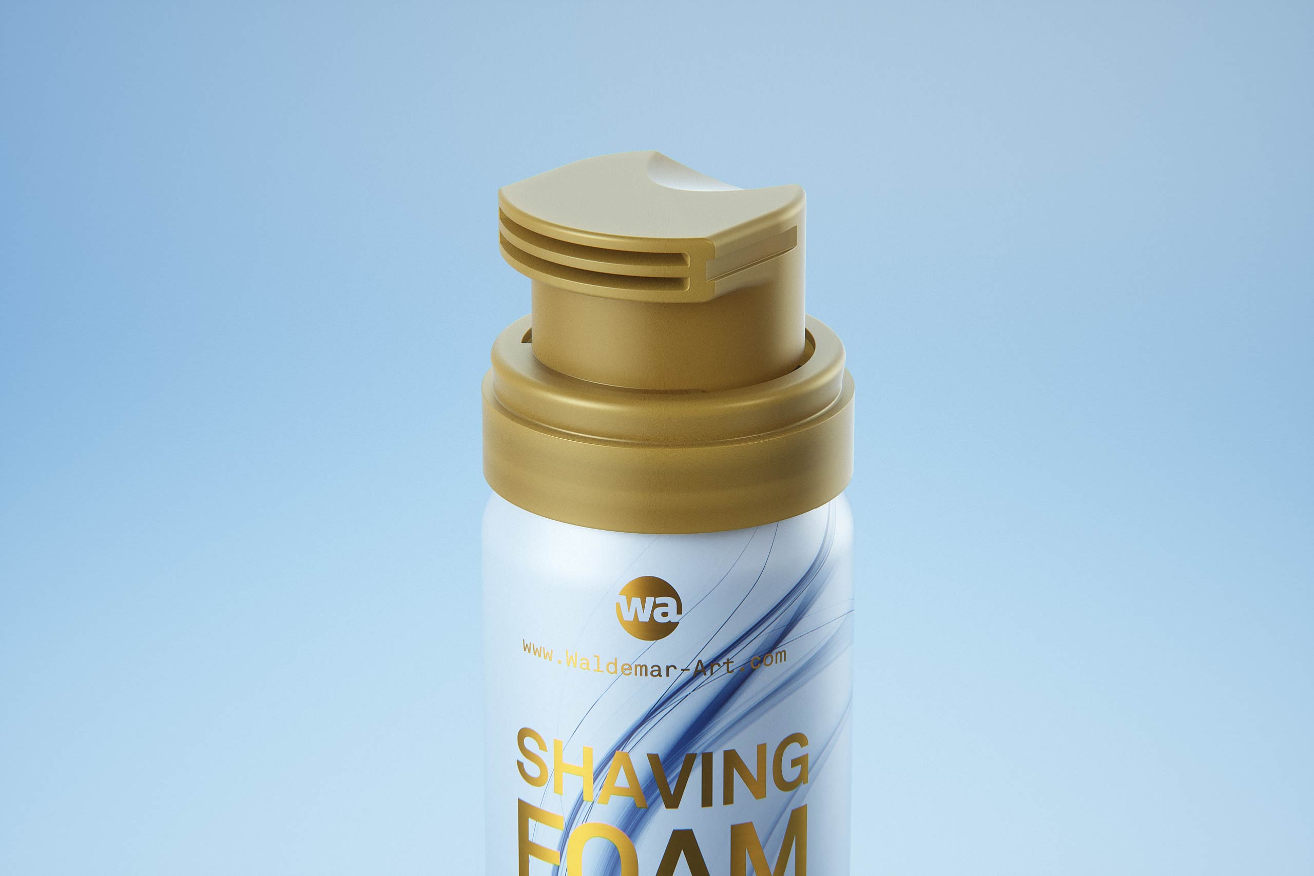 Shaving Foam Metal Bottle 50ml Packaging 3D model