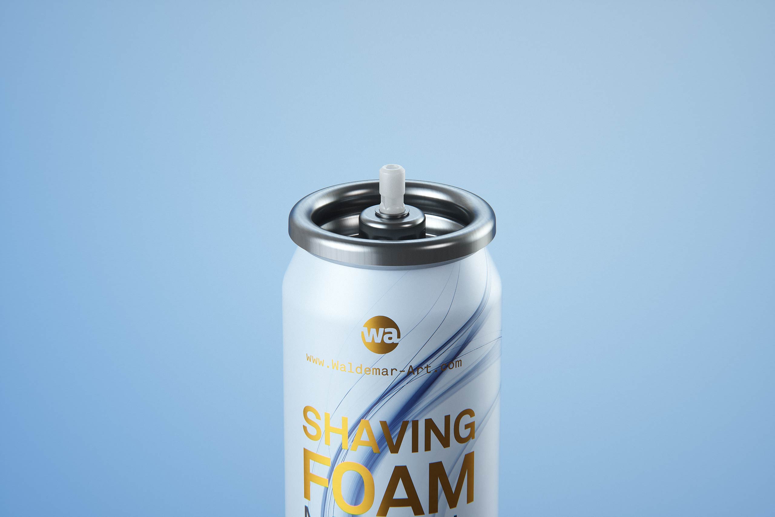 Shaving Foam Metal Bottle 50ml Packaging 3D model