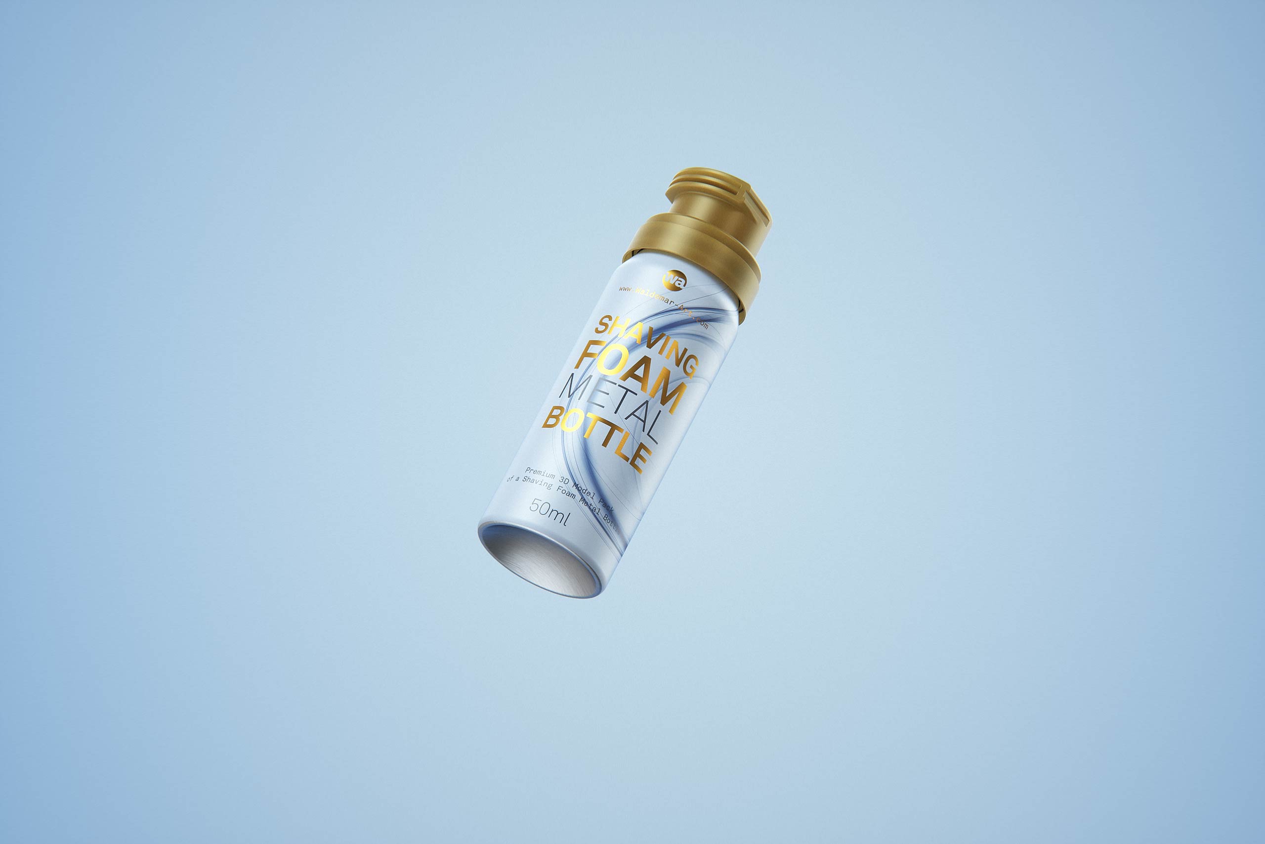 Shaving Foam Metal Bottle 50ml Packaging 3D model