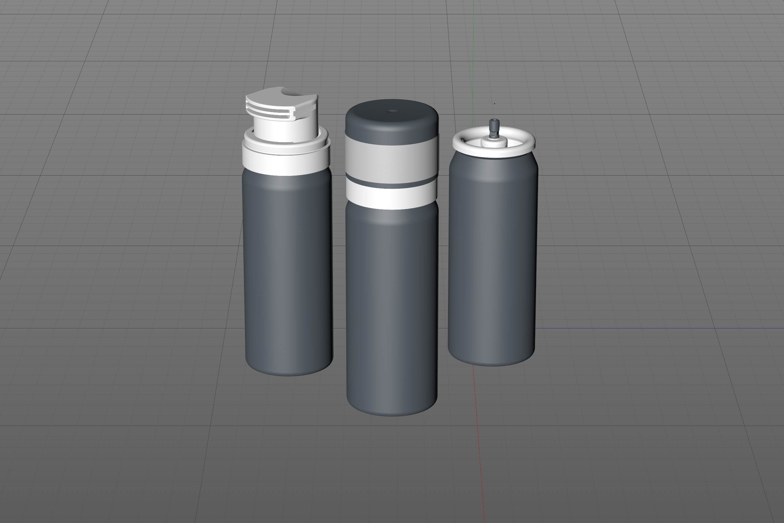 Shaving Foam Metal Bottle 50ml Packaging 3D model