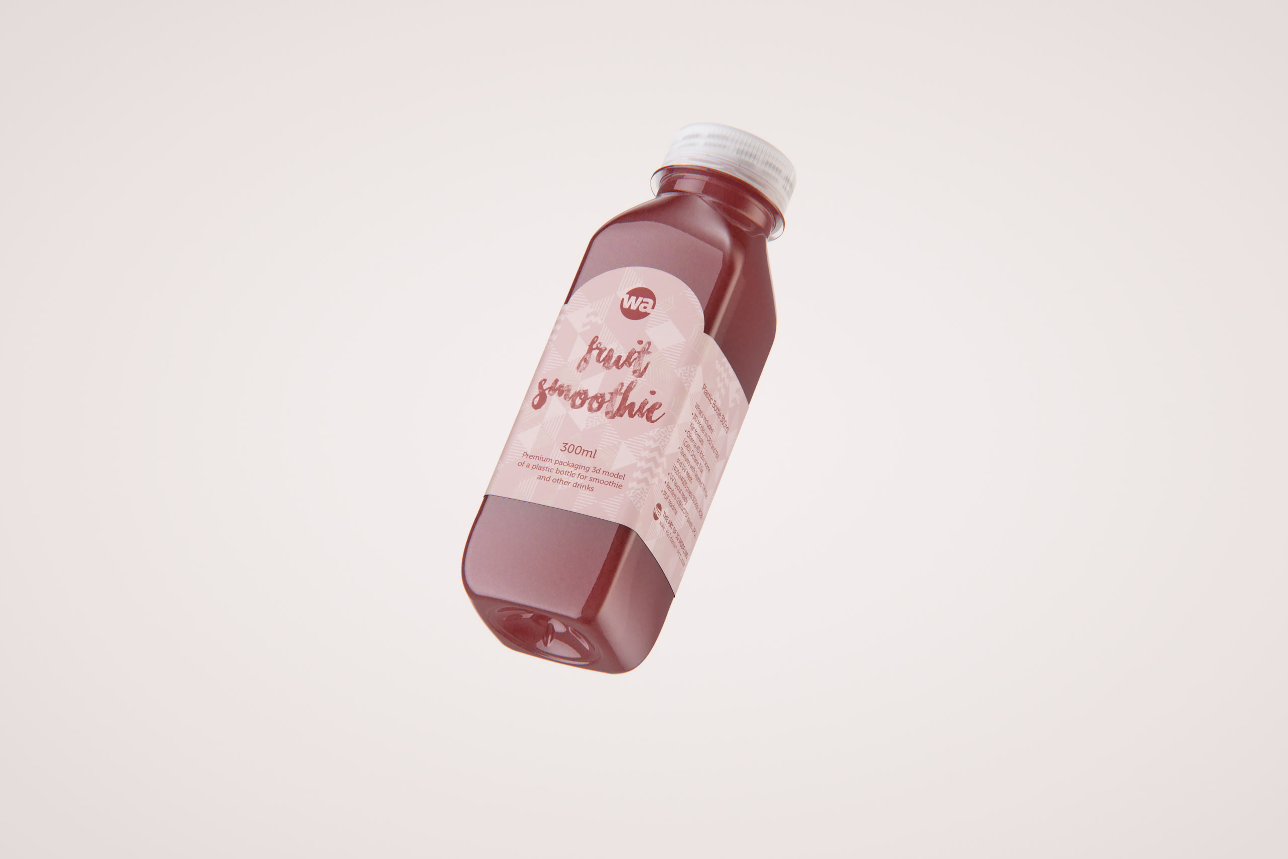 Smoothie Plastic Bottle 300ml packaging 3d model