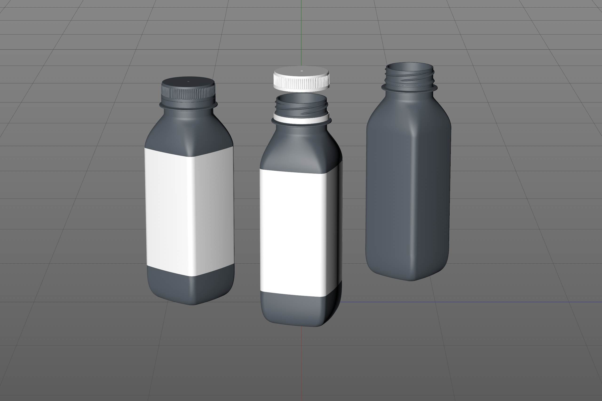 Smoothie Plastic Bottle 300ml packaging 3d model