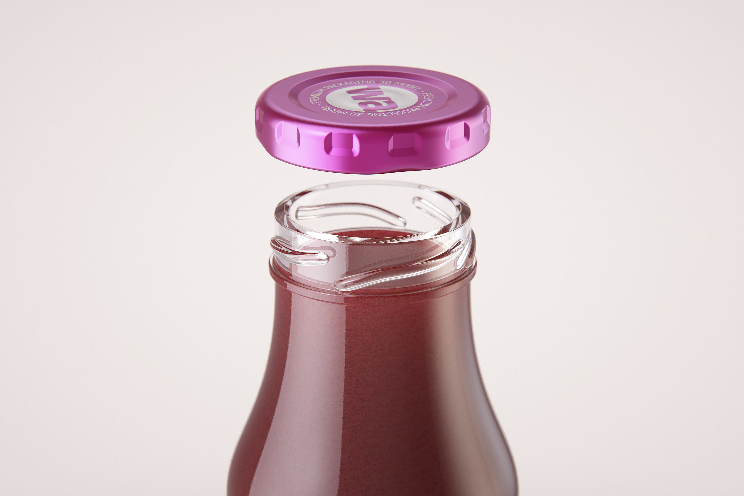 Smoothie/Juice Glass Bottle 250ml packaging 3D model pack