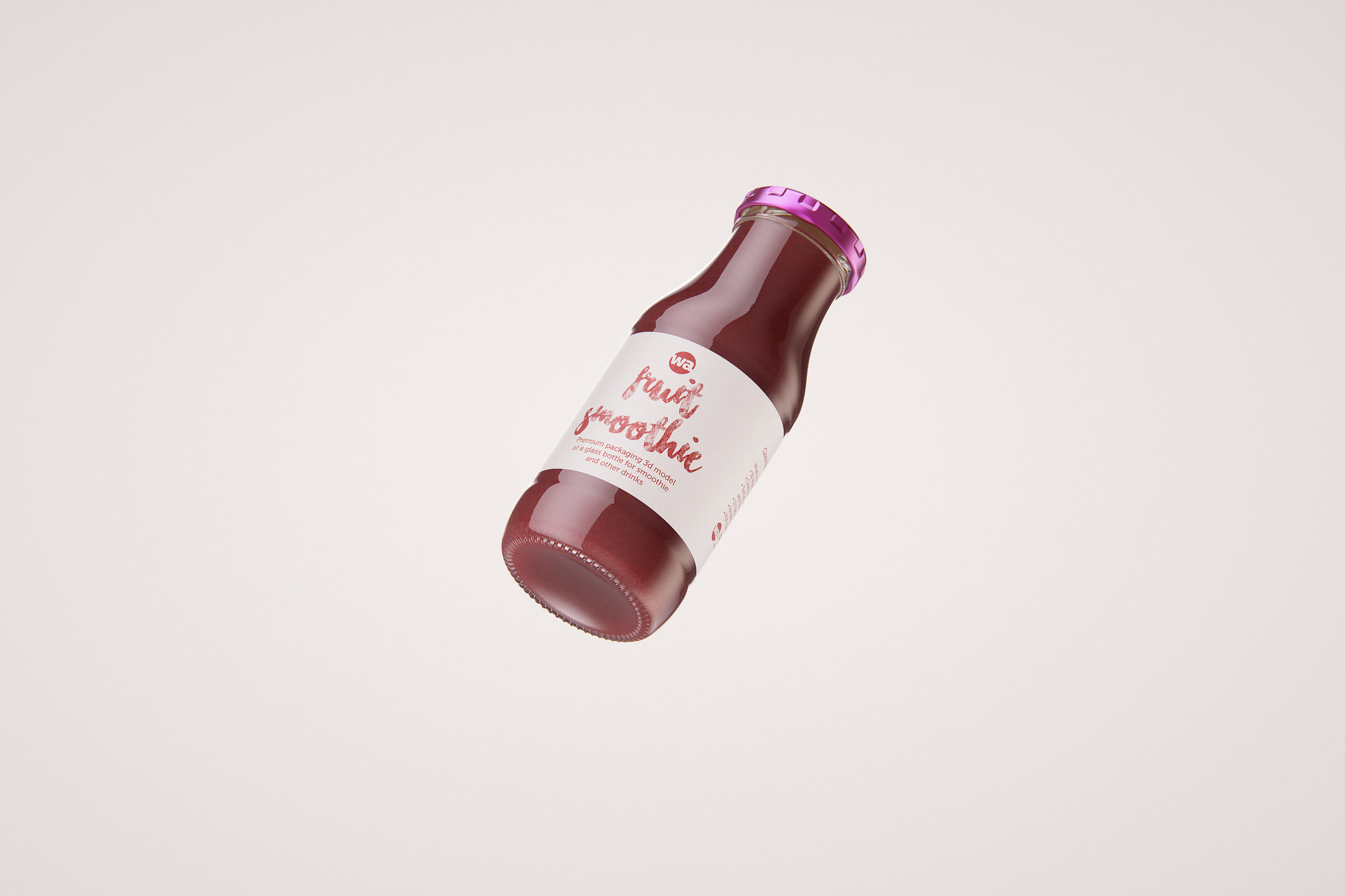 Smoothie/Juice Glass Bottle 250ml packaging 3D model pack
