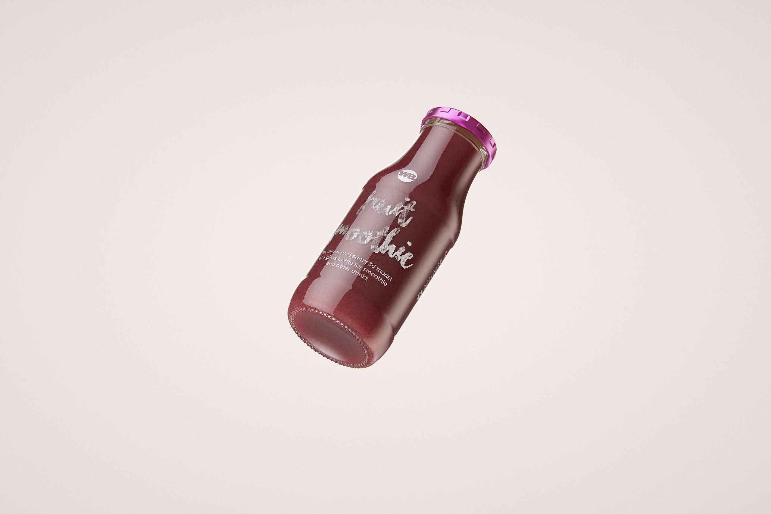 Smoothie/Juice Glass Bottle 250ml packaging 3D model pack