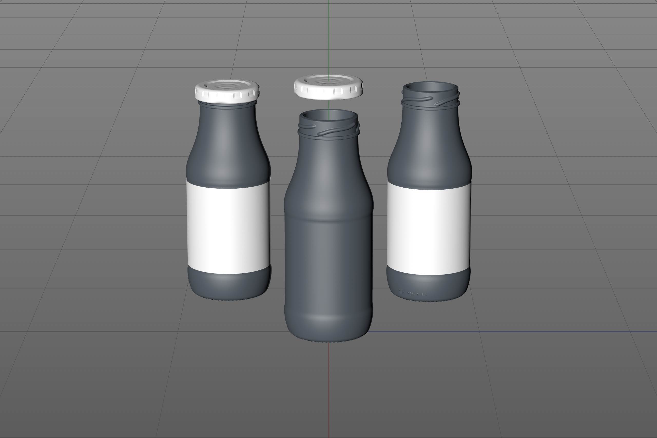 Smoothie/Juice Glass Bottle 250ml packaging 3D model pack