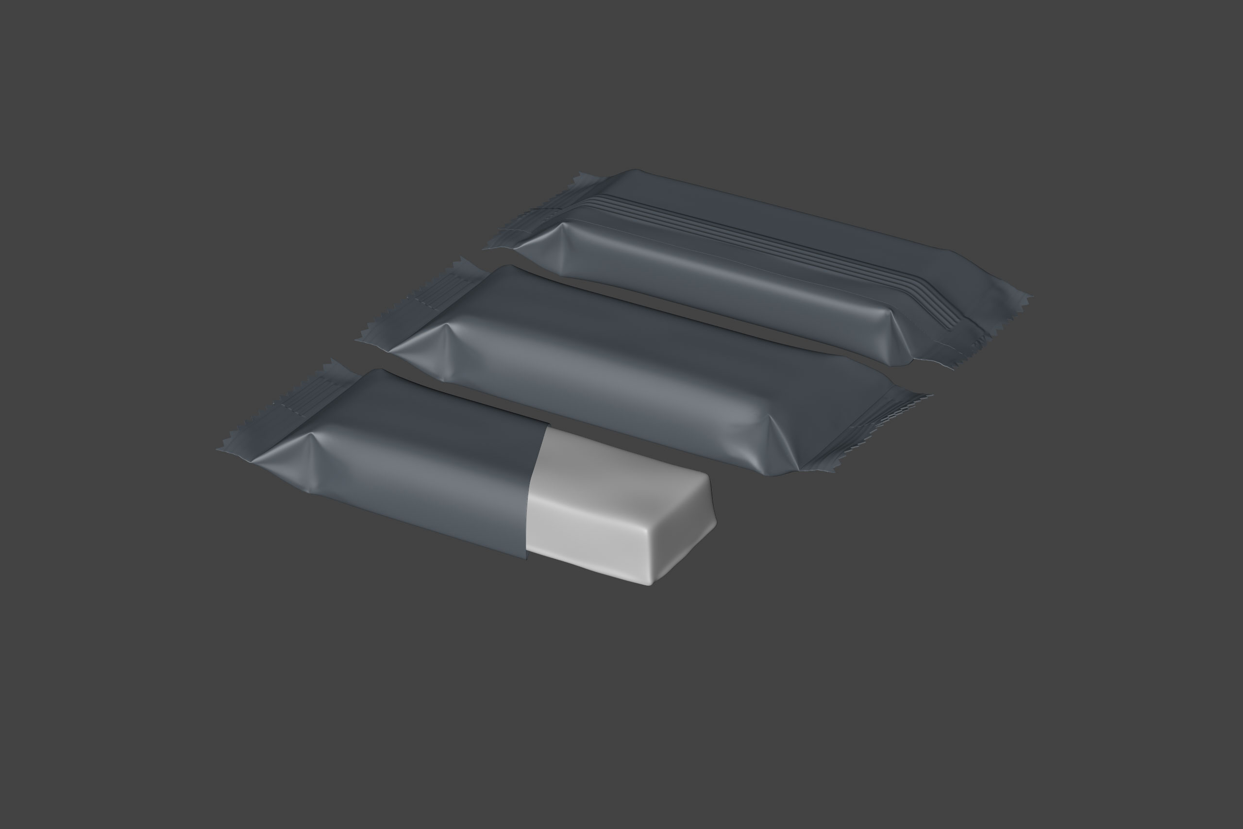 Protein / Snack bar (40g) with partially opened packaging premium 3D model