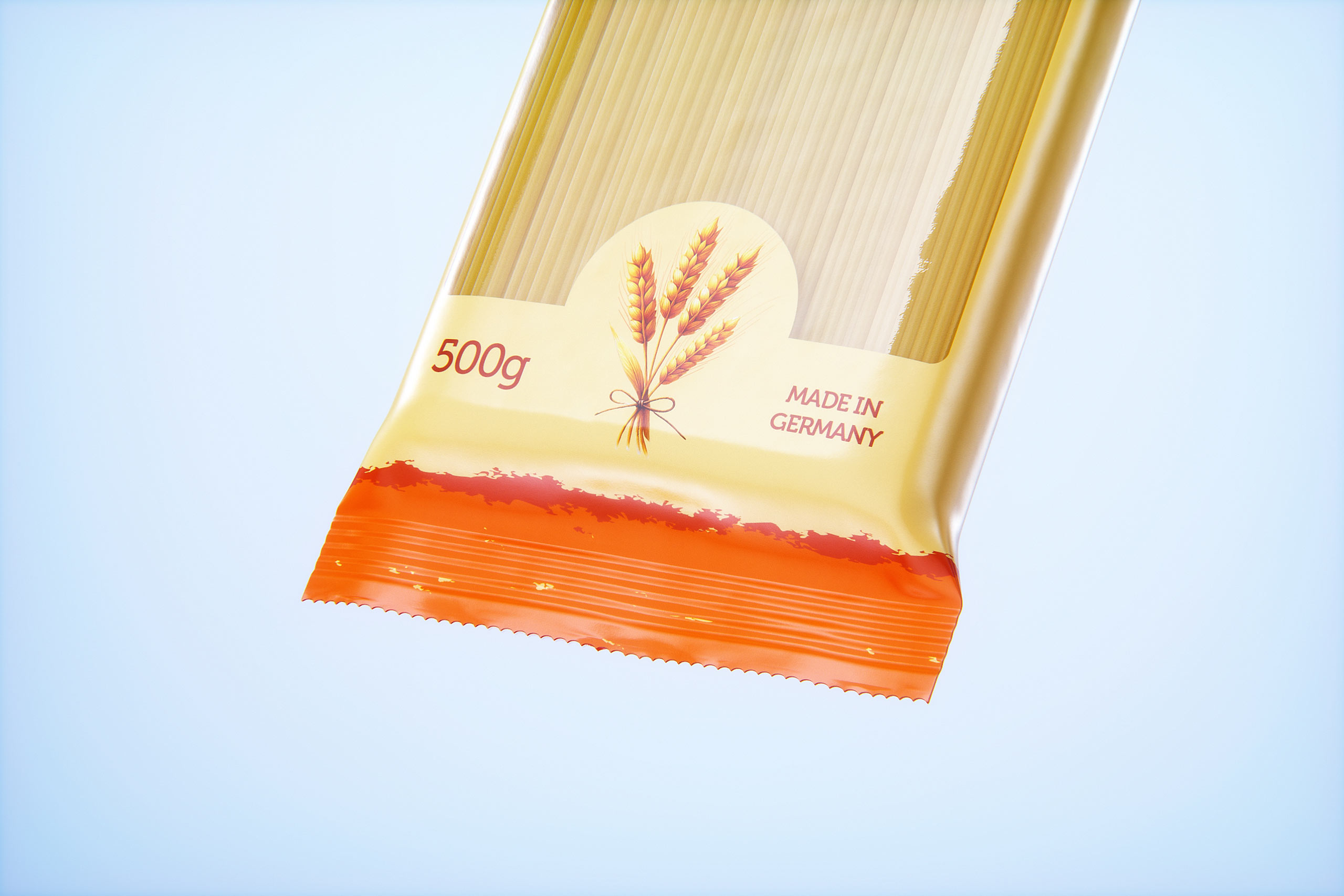 Spaghetti plastic pack 500g premium packaging 3d model